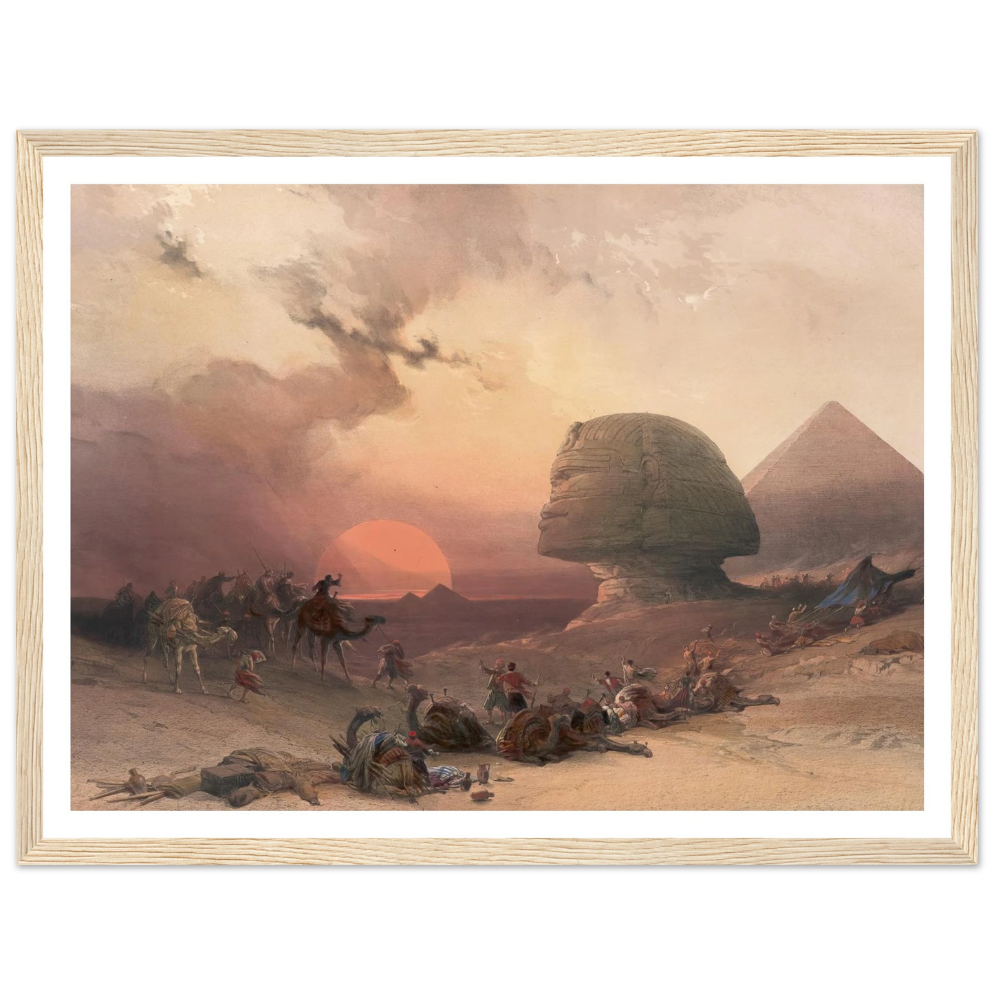 Approach of the simoom. Desert of Gizeh. (1846-1849) Art Print | David Roberts - Framed Poster - 30x40 cm / 12x16″ - Black frame