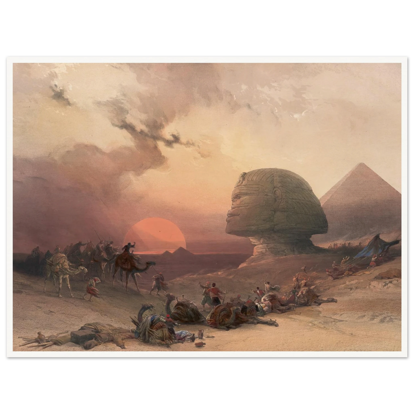 Approach of the simoom. Desert of Gizeh. (1846-1849) Art Print | David Roberts - Framed Poster - 30x40 cm / 12x16″ - Black frame