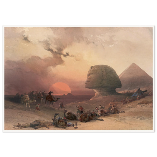 Approach of the simoom. Desert of Gizeh. (1846-1849) Art Print | David Roberts - Framed Poster - 30x40 cm / 12x16″ - Black frame