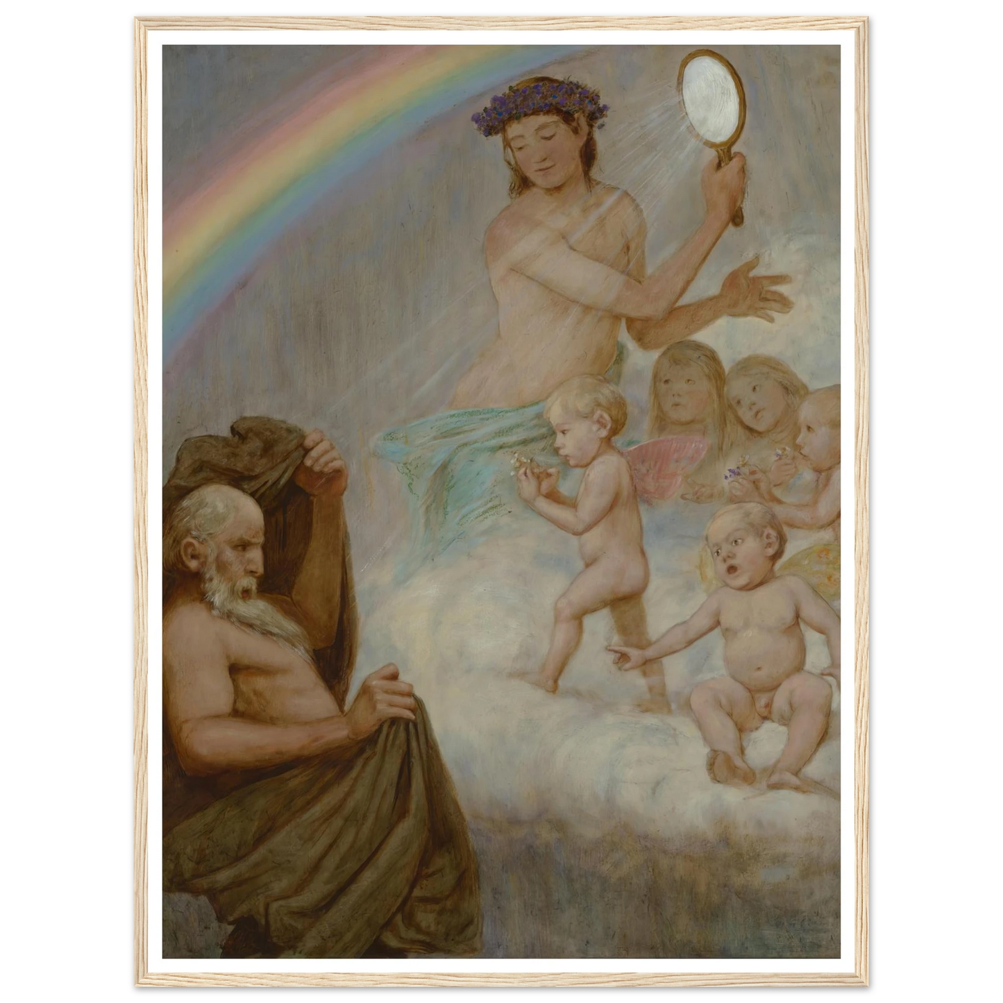 April (die Frühlingsgöttin blendet den Winter) (1906) Art Print | Hans Thoma - Framed Poster - 30x40 cm / 12x16″ - Black frame