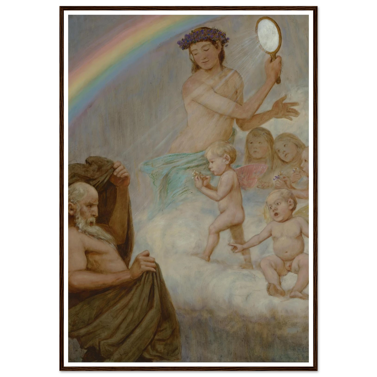 April (die Frühlingsgöttin blendet den Winter) (1906) Art Print | Hans Thoma - Framed Poster - 30x40 cm / 12x16″ - Black frame