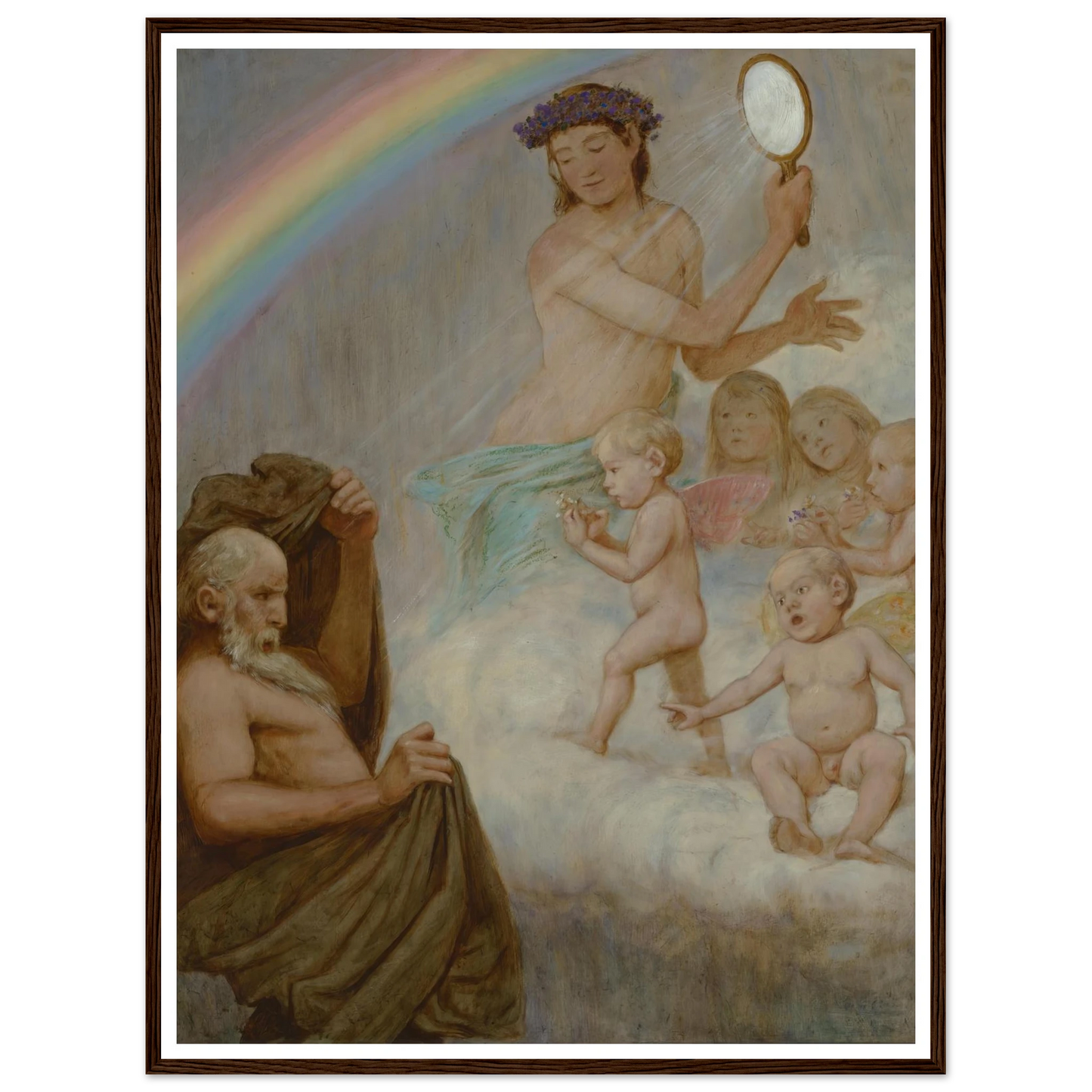 April (die Frühlingsgöttin blendet den Winter) (1906) Art Print | Hans Thoma - Framed Poster - 30x40 cm / 12x16″ - Black frame