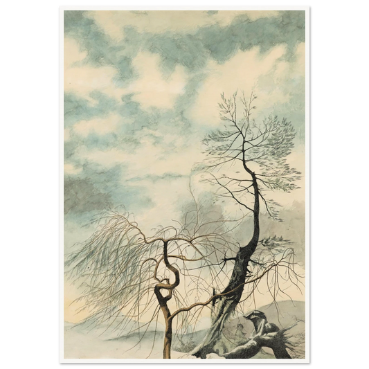 Arbres hivernaux (1942) Art Print | Leon Spilliaert - Framed Poster - 30x40 cm / 12x16″ - Black frame