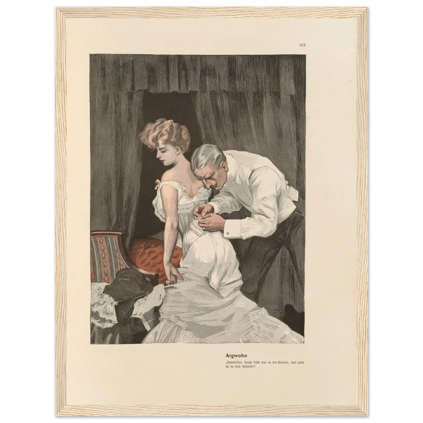 Argwohn (1908) Art Print | Ferdinand Freiherr von Reznicek - Framed Poster - 30x40 cm / 12x16″ - Black frame