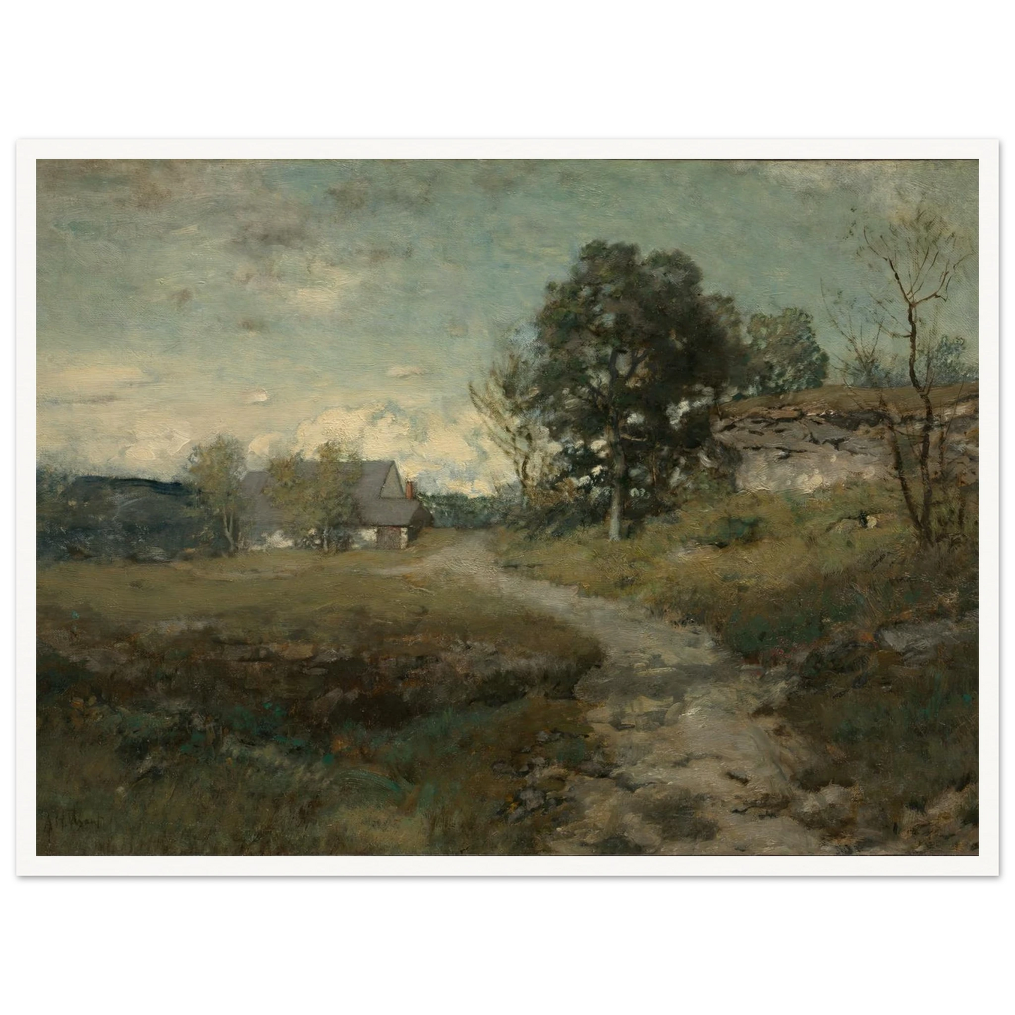 Arkville Landscape (1880s) Art Print | Alexander Helwig Wyant - Framed Poster - 30x40 cm / 12x16″ - Black frame