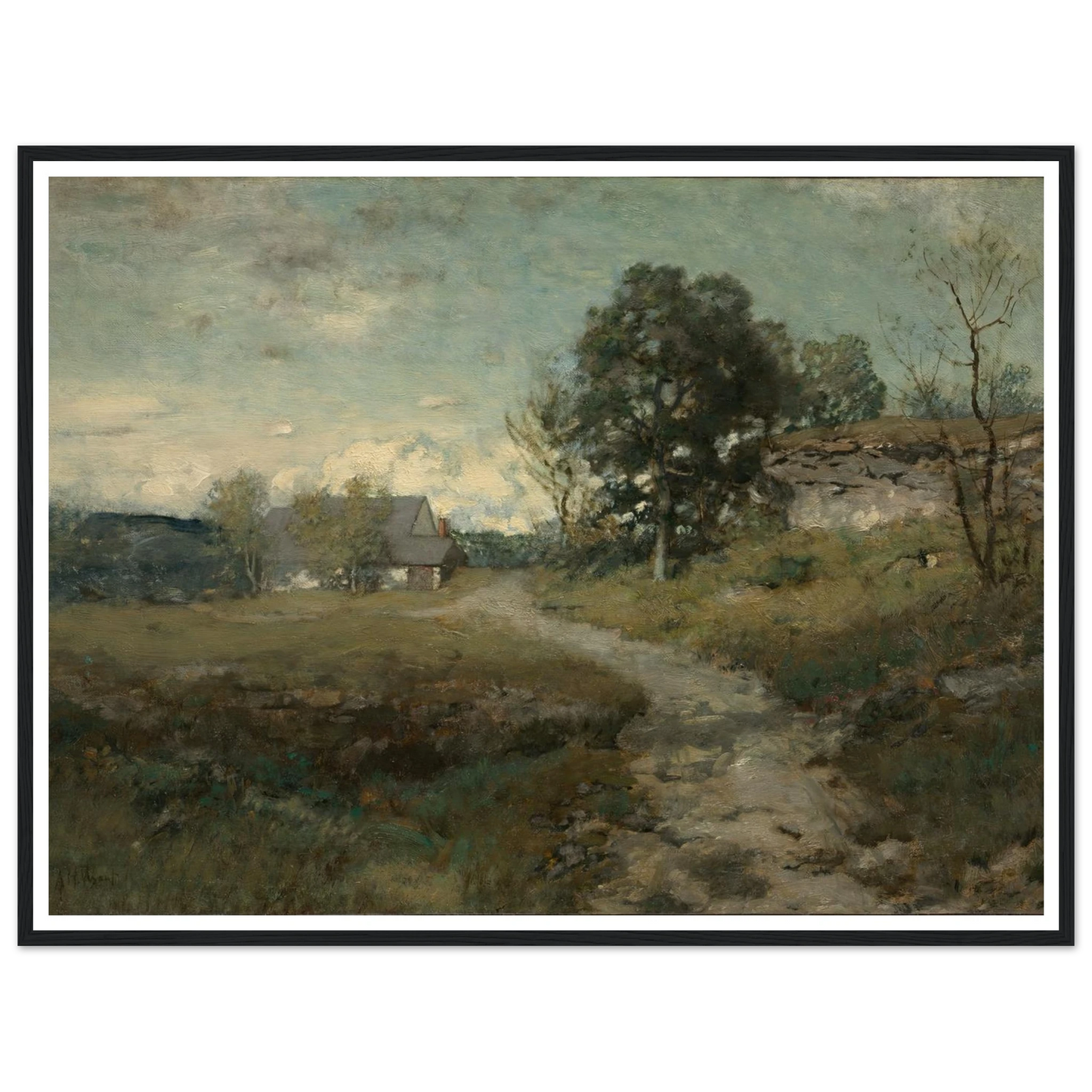 Arkville Landscape (1880s) Art Print | Alexander Helwig Wyant - Framed Poster - 30x40 cm / 12x16″ - Black frame