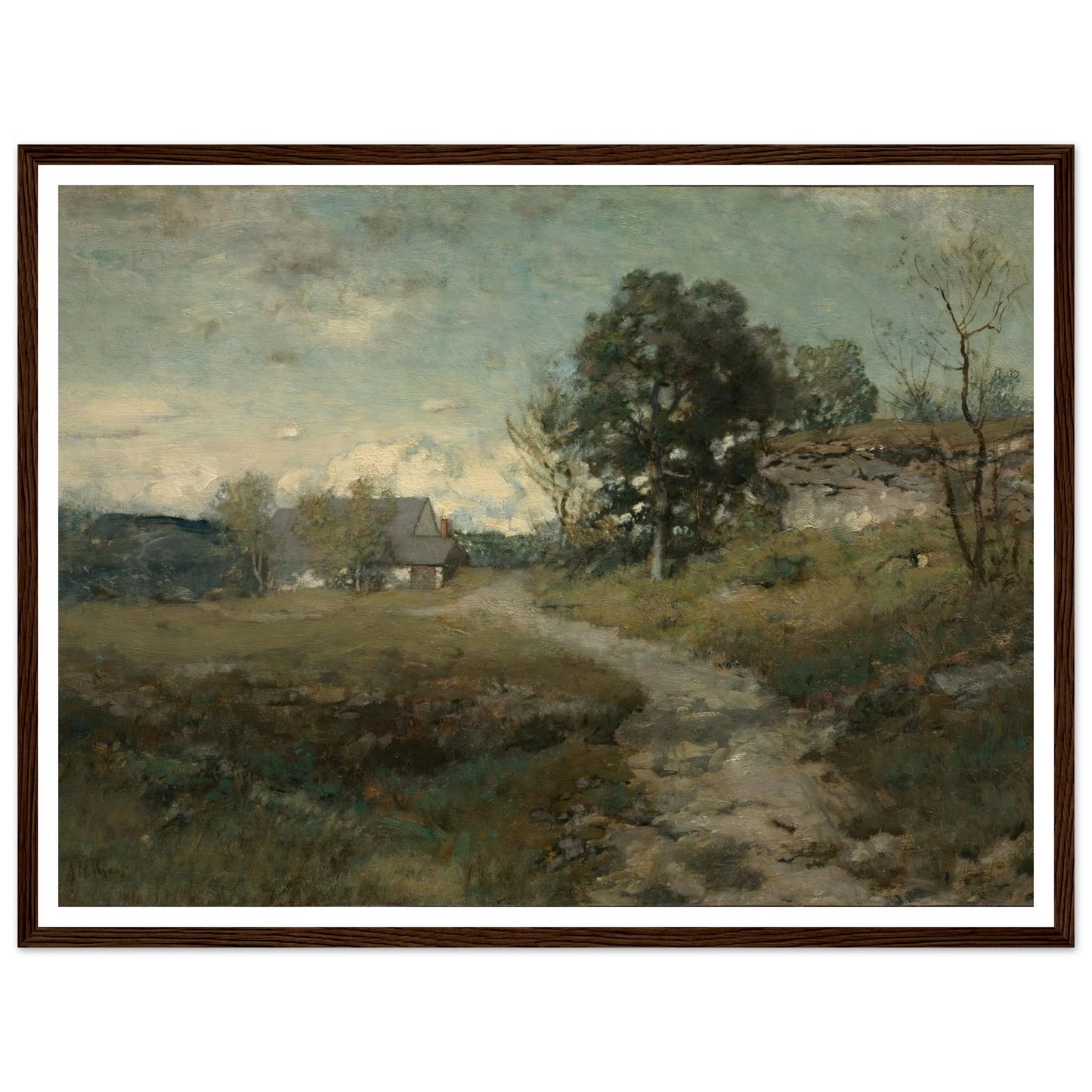 Arkville Landscape (1880s) Art Print | Alexander Helwig Wyant - Framed Poster - 30x40 cm / 12x16″ - Black frame