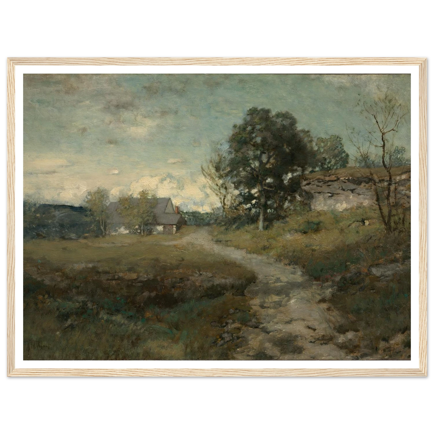 Arkville Landscape (1880s) Art Print | Alexander Helwig Wyant - Framed Poster - 30x40 cm / 12x16″ - Black frame