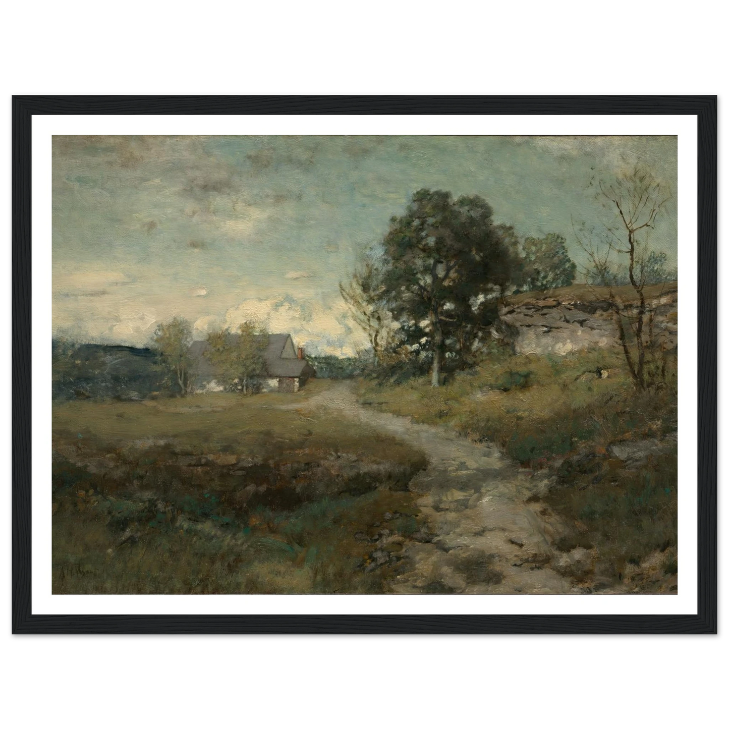 Arkville Landscape (1880s) Art Print | Alexander Helwig Wyant - Framed Poster - 30x40 cm / 12x16″ - Black frame