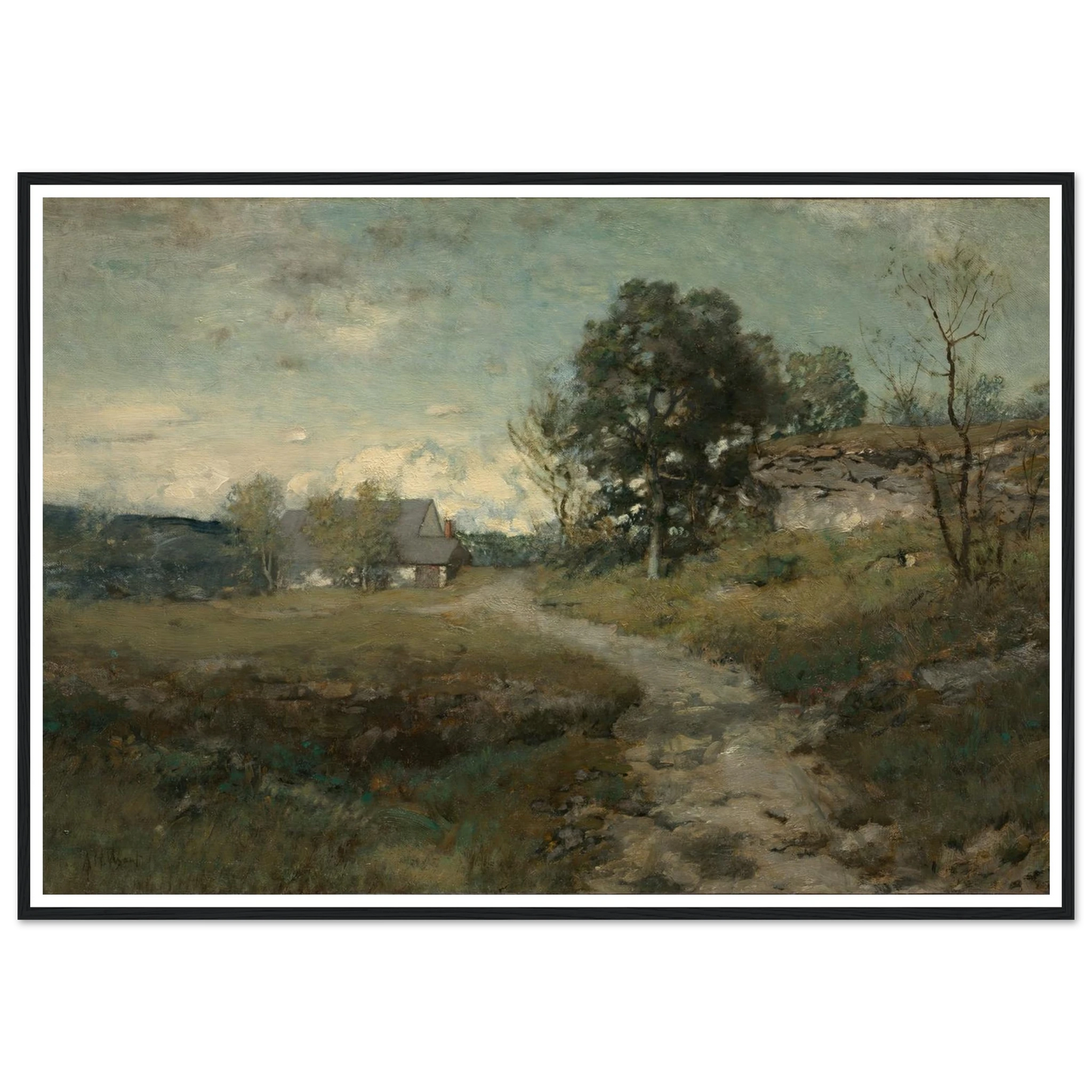 Arkville Landscape (1880s) Art Print | Alexander Helwig Wyant - Framed Poster - 30x40 cm / 12x16″ - Black frame