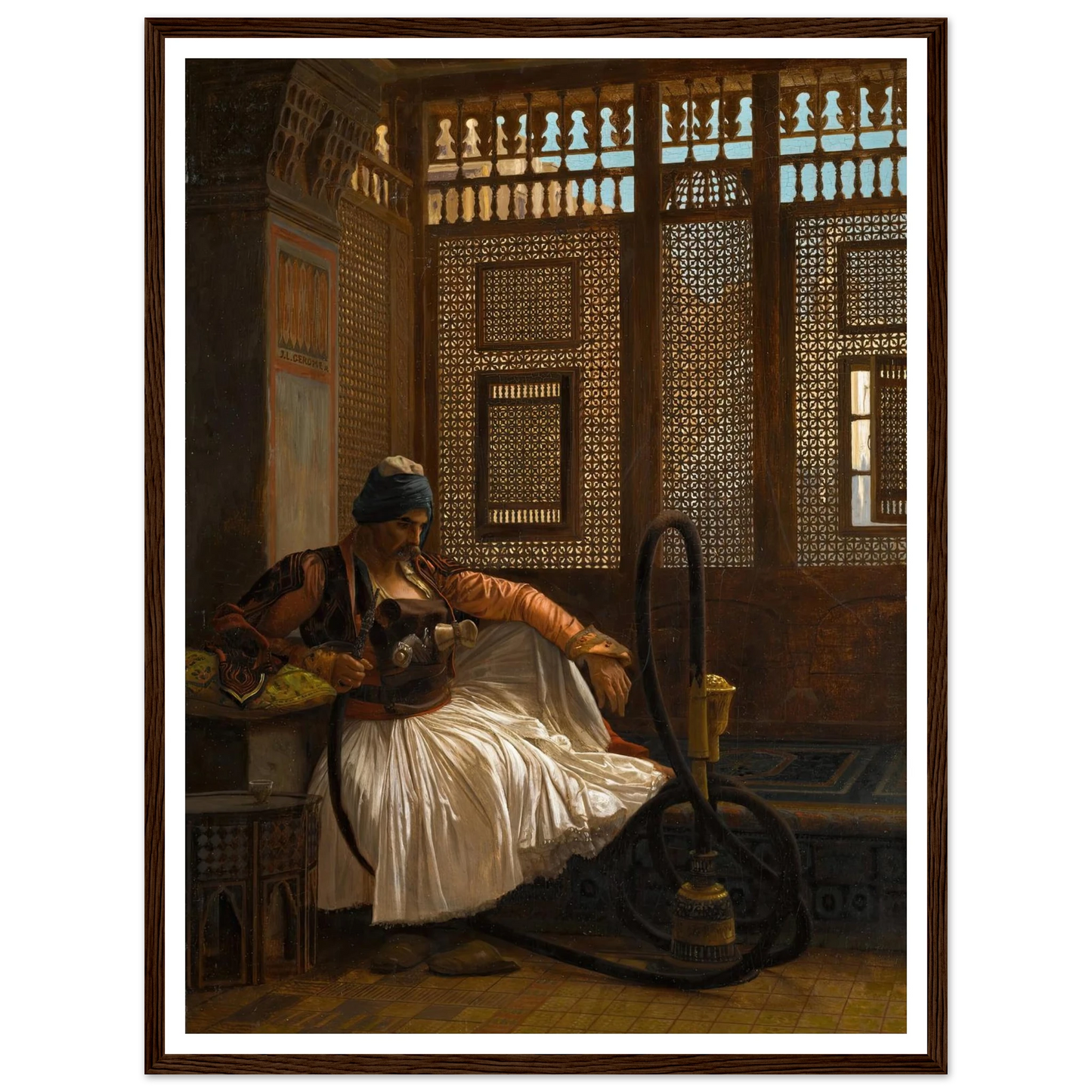 Arnaut at Rest Art Print | Jean Leon Gerome - Framed Poster - 30x40 cm / 12x16″ - Black frame