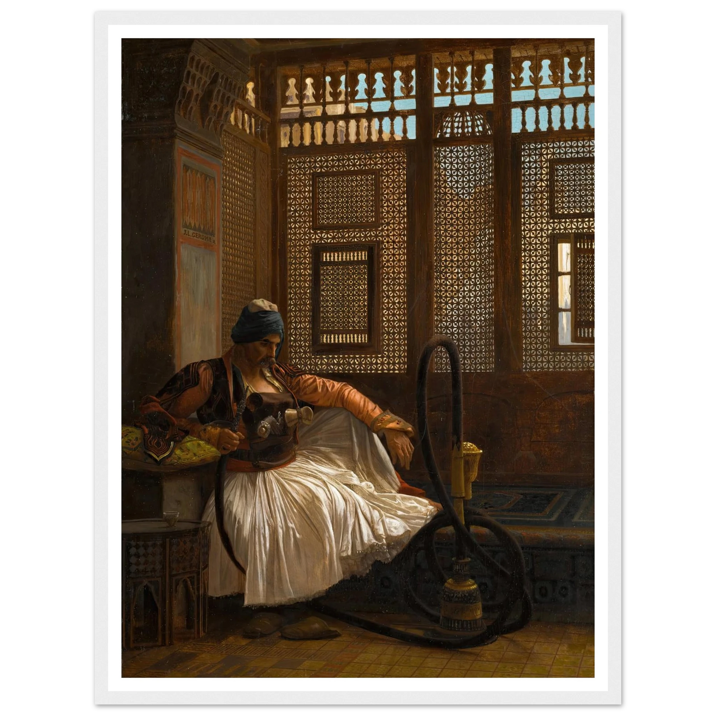 Arnaut at Rest Art Print | Jean Leon Gerome - Framed Poster - 30x40 cm / 12x16″ - Black frame