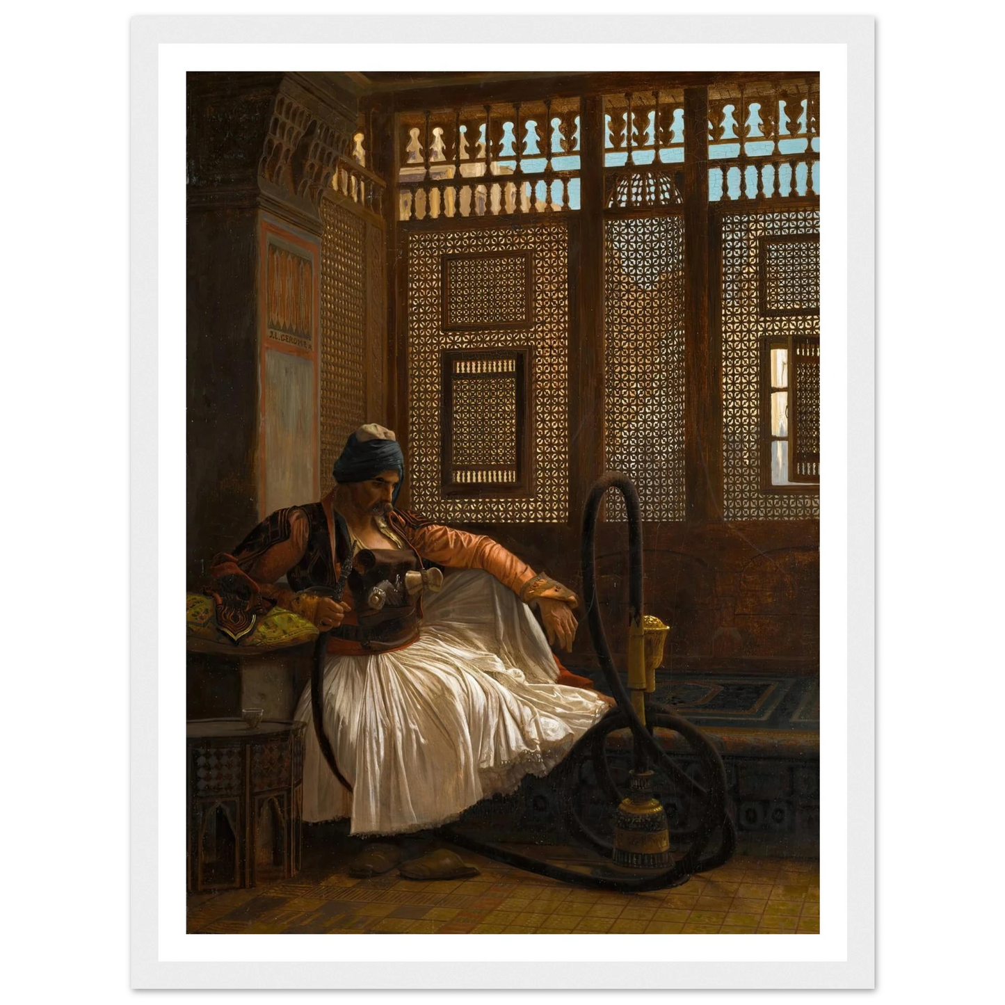 Arnaut at Rest Art Print | Jean Leon Gerome - Framed Poster - 30x40 cm / 12x16″ - Black frame