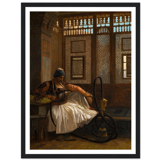 Arnaut at Rest Art Print | Jean Leon Gerome - Framed Poster - 30x40 cm / 12x16″ - Black frame