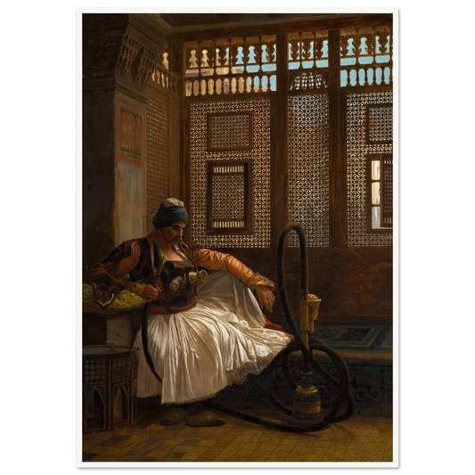 Arnaut at Rest Art Print | Jean Leon Gerome - Framed Poster - 30x40 cm / 12x16″ - Black frame