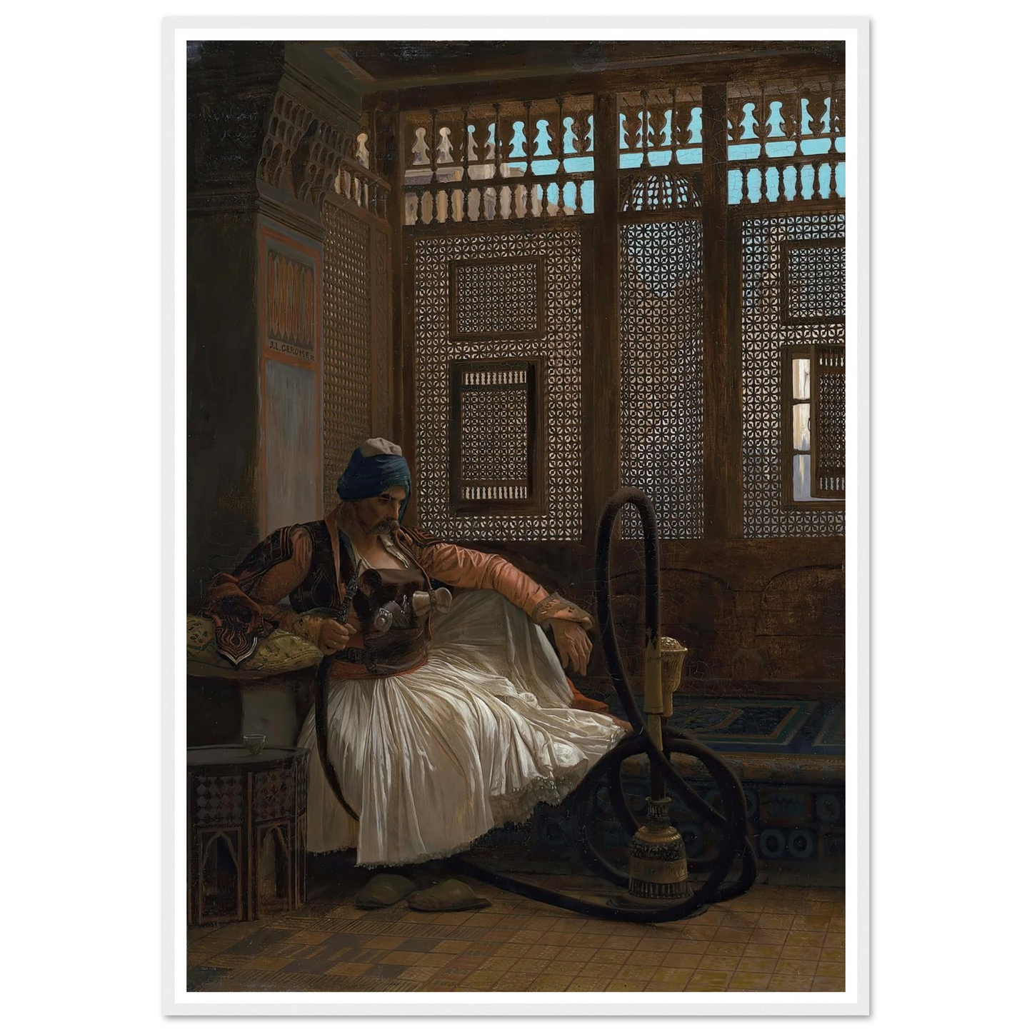 Arnaut fumant Art Print | Jean Leon Gerome - Framed Poster - 30x40 cm / 12x16″ - Black frame