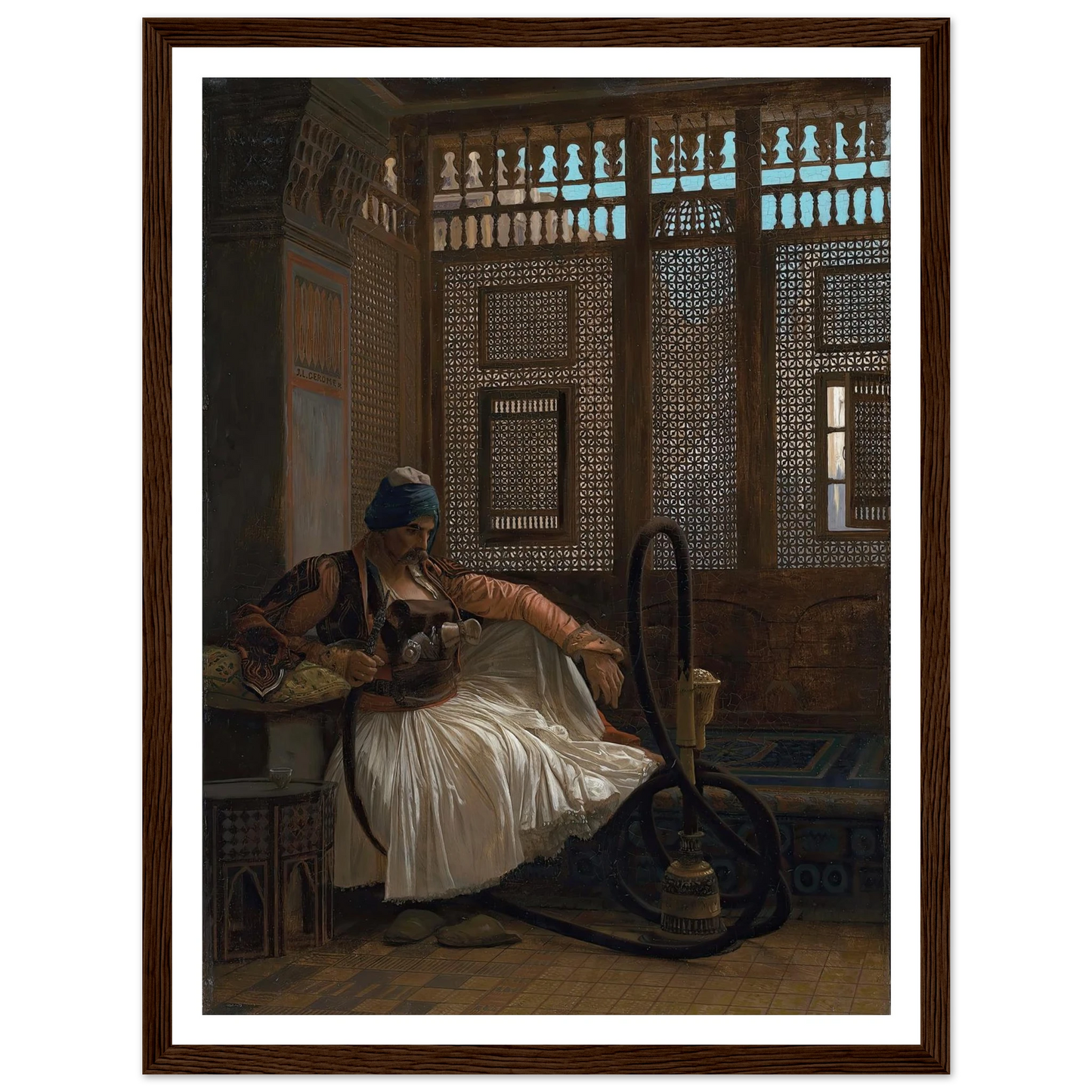 Arnaut fumant Art Print | Jean Leon Gerome - Framed Poster - 30x40 cm / 12x16″ - Black frame