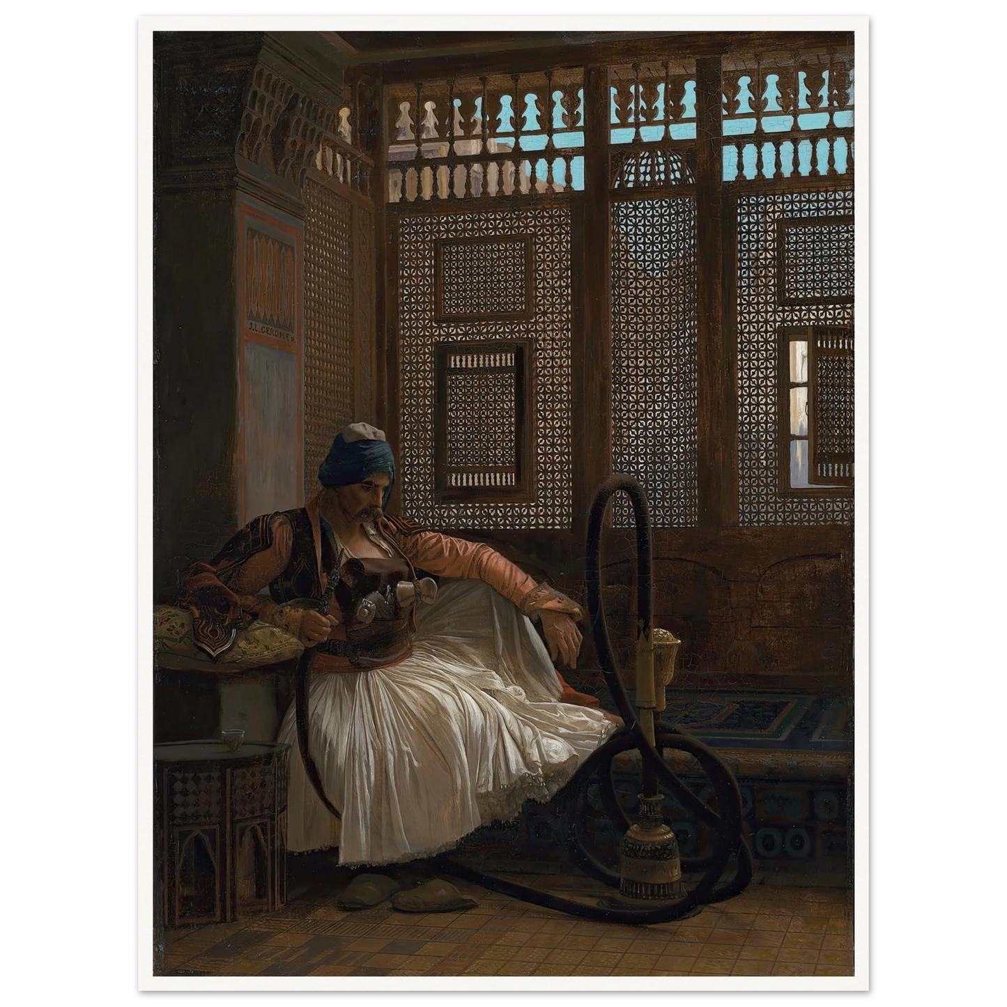 Arnaut fumant Art Print | Jean Leon Gerome - Framed Poster - 30x40 cm / 12x16″ - Black frame