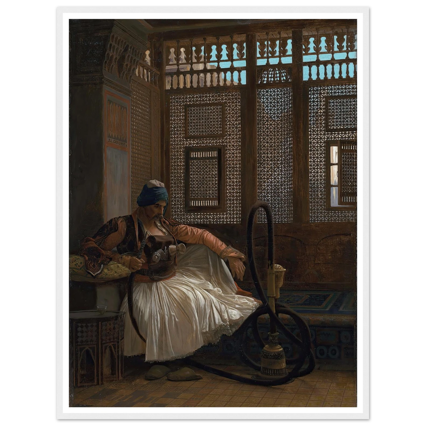 Arnaut fumant Art Print | Jean Leon Gerome - Framed Poster - 30x40 cm / 12x16″ - Black frame