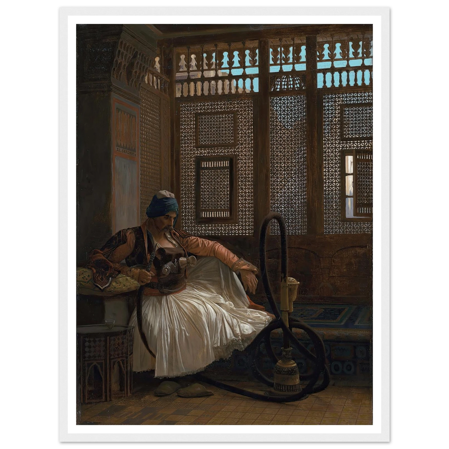 Arnaut fumant Art Print | Jean Leon Gerome - Framed Poster - 30x40 cm / 12x16″ - Black frame