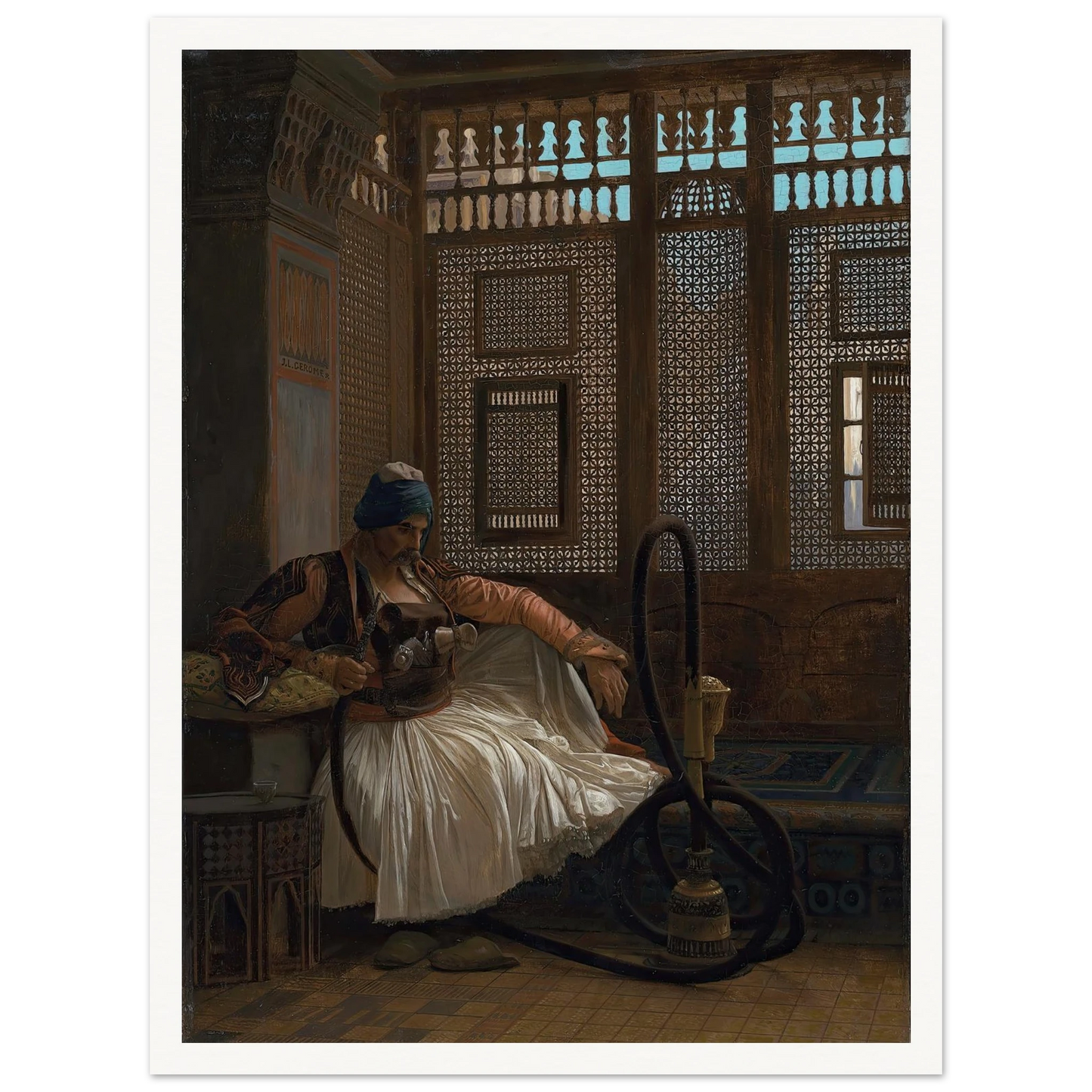 Arnaut fumant Art Print | Jean Leon Gerome - Framed Poster - 30x40 cm / 12x16″ - Black frame