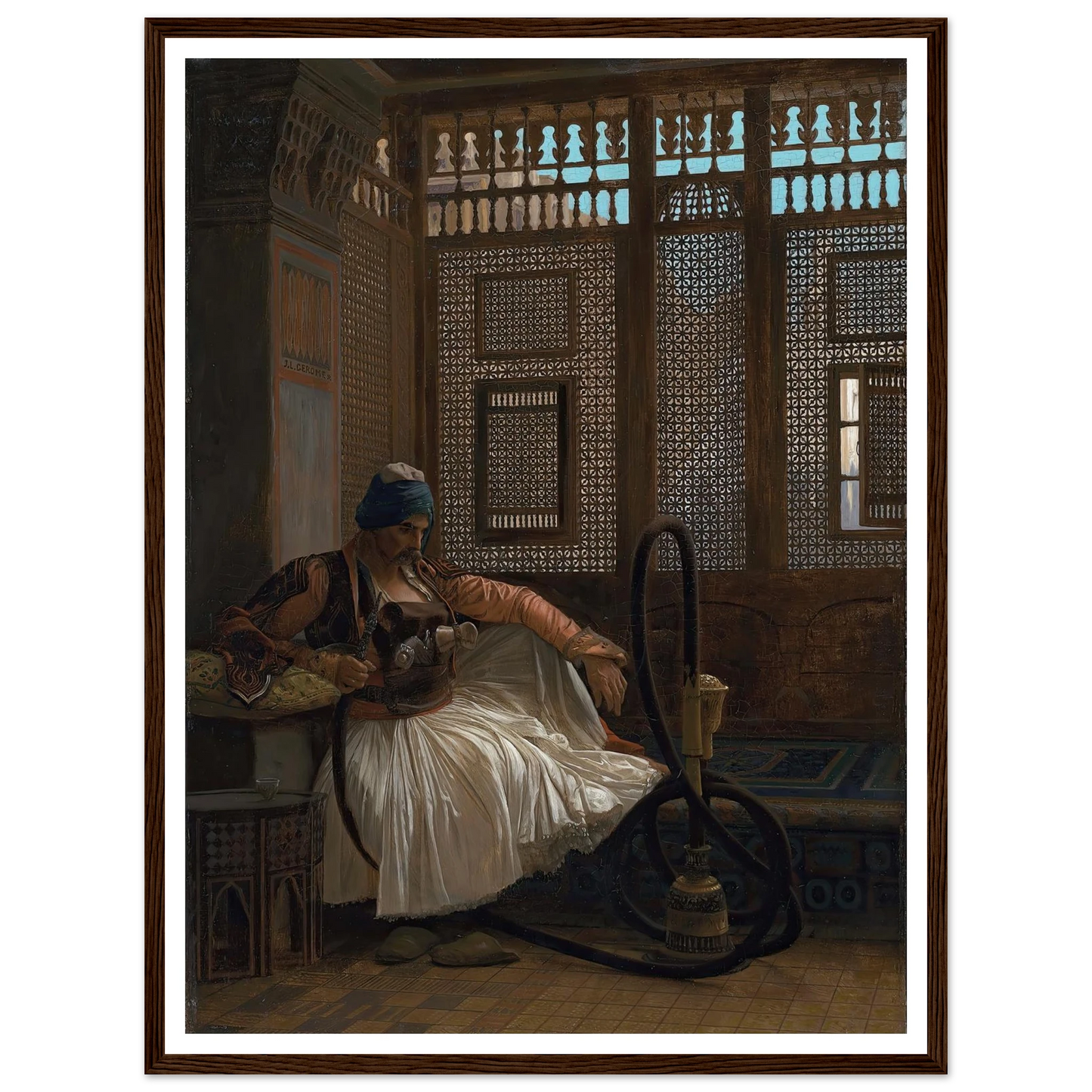 Arnaut fumant Art Print | Jean Leon Gerome - Framed Poster - 30x40 cm / 12x16″ - Black frame