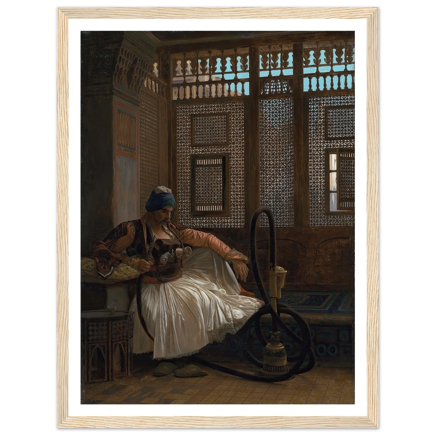 Arnaut fumant Art Print | Jean Leon Gerome - Framed Poster - 30x40 cm / 12x16″ - Black frame