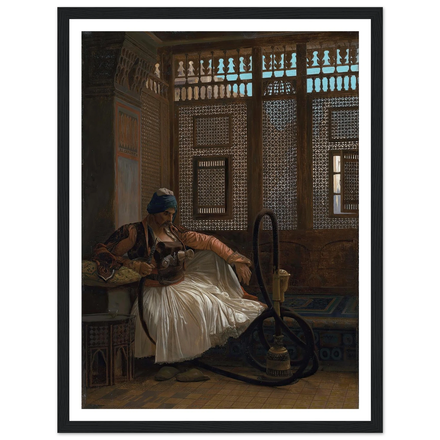 Arnaut fumant Art Print | Jean Leon Gerome - Framed Poster - 30x40 cm / 12x16″ - Black frame