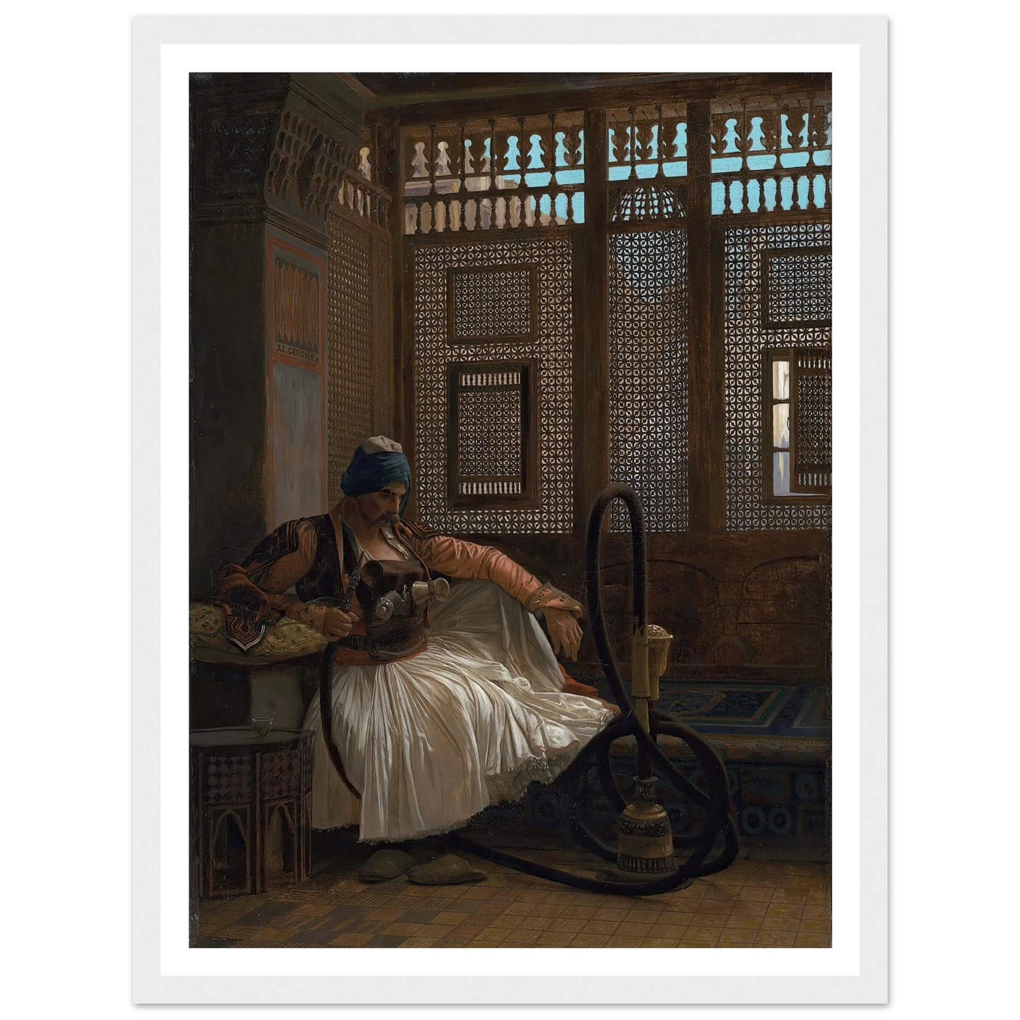 Arnaut fumant Art Print | Jean Leon Gerome - Framed Poster - 30x40 cm / 12x16″ - Black frame