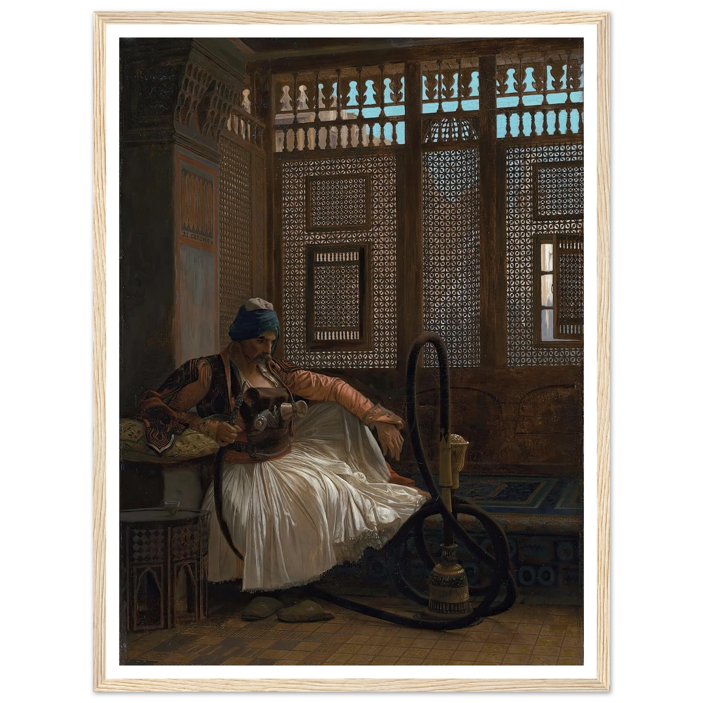 Arnaut fumant Art Print | Jean Leon Gerome - Framed Poster - 30x40 cm / 12x16″ - Black frame