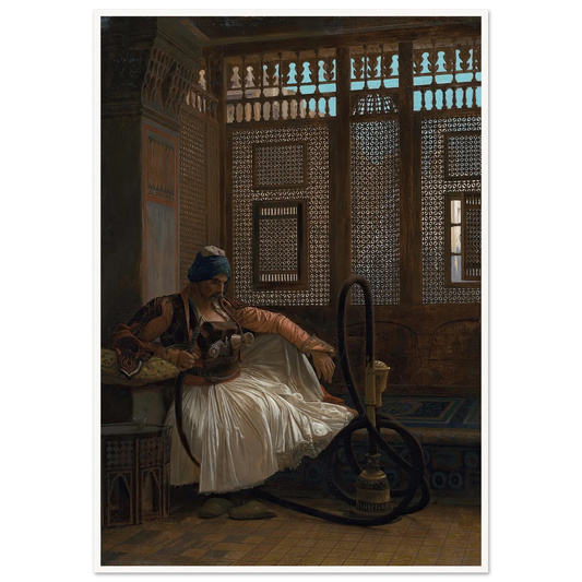 Arnaut fumant Art Print | Jean Leon Gerome - Framed Poster - 30x40 cm / 12x16″ - Black frame