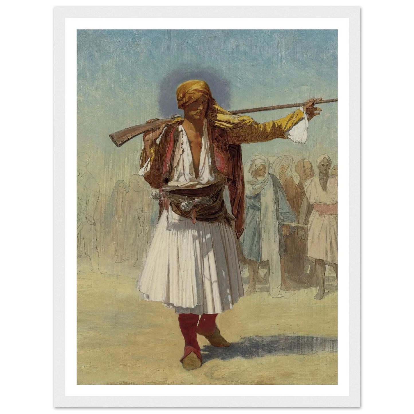 Arnaut Officer (1894) Art Print | Jean Leon Gerome - Framed Poster - 30x40 cm / 12x16″ - Black frame