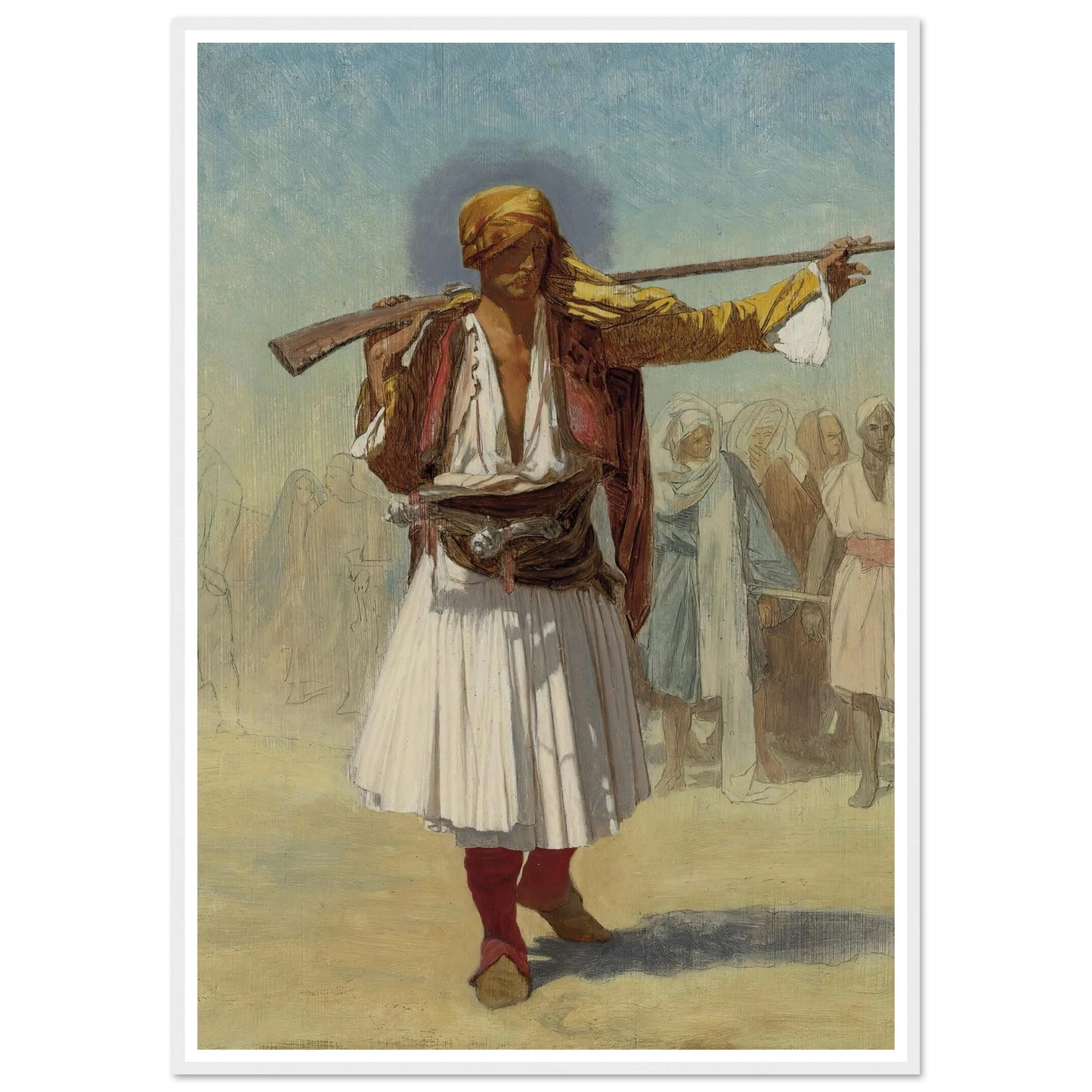 Arnaut Officer (1894) Art Print | Jean Leon Gerome - Framed Poster - 30x40 cm / 12x16″ - Black frame