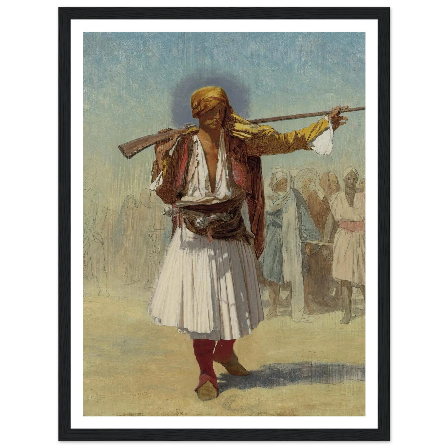 Arnaut Officer (1894) Art Print | Jean Leon Gerome - Framed Poster - 30x40 cm / 12x16″ - Black frame