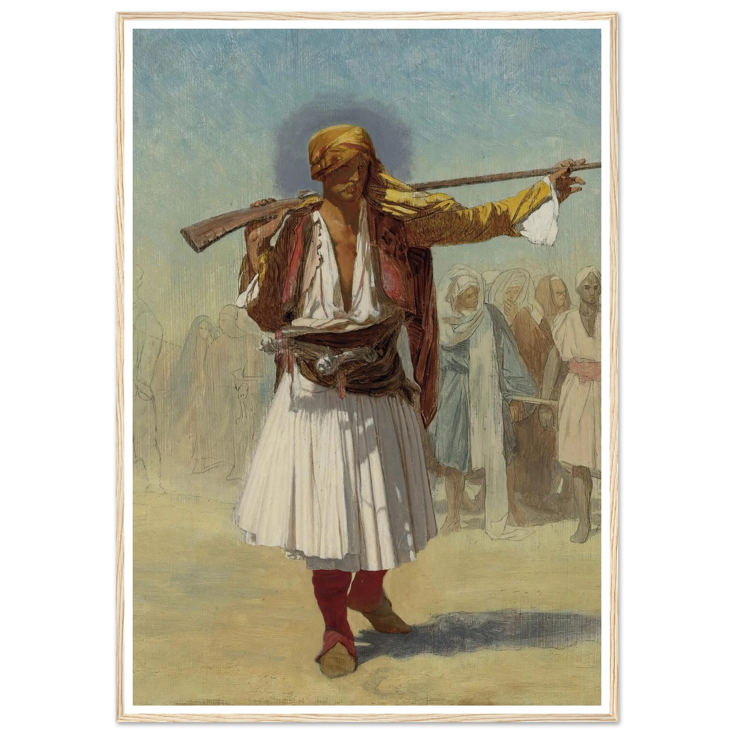 Arnaut Officer (1894) Art Print | Jean Leon Gerome - Framed Poster - 30x40 cm / 12x16″ - Black frame
