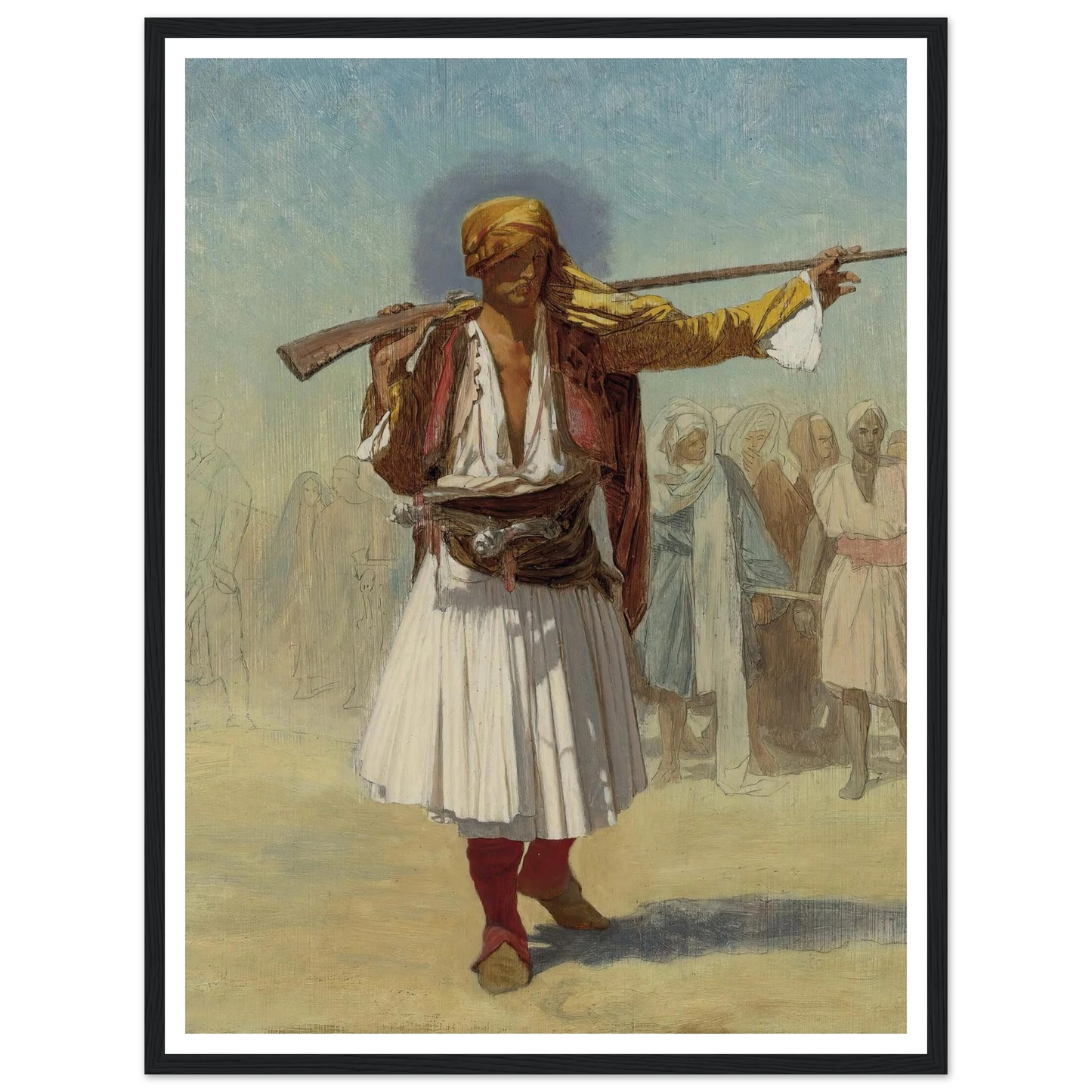 Arnaut Officer (1894) Art Print | Jean Leon Gerome - Framed Poster - 30x40 cm / 12x16″ - Black frame
