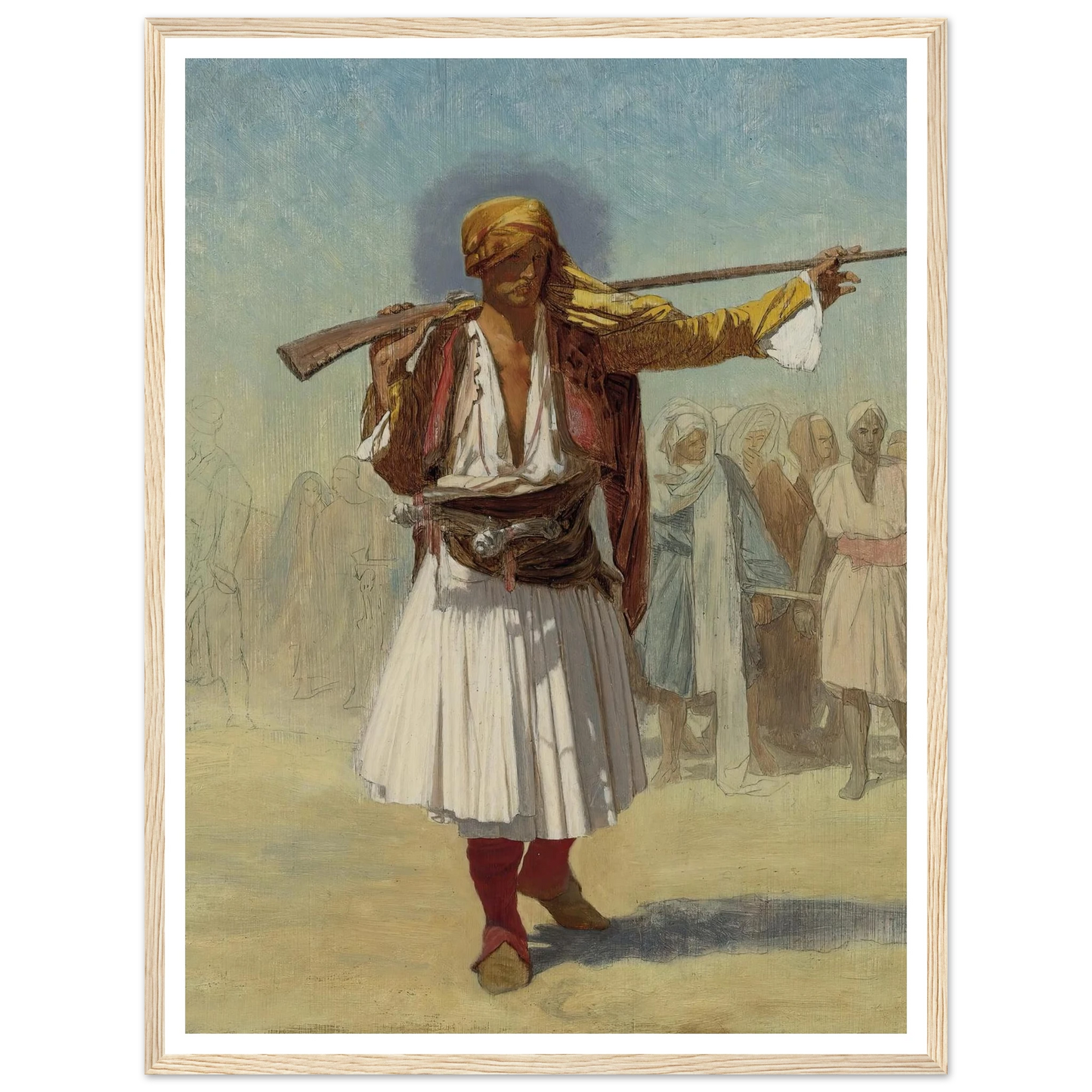 Arnaut Officer (1894) Art Print | Jean Leon Gerome - Framed Poster - 30x40 cm / 12x16″ - Black frame