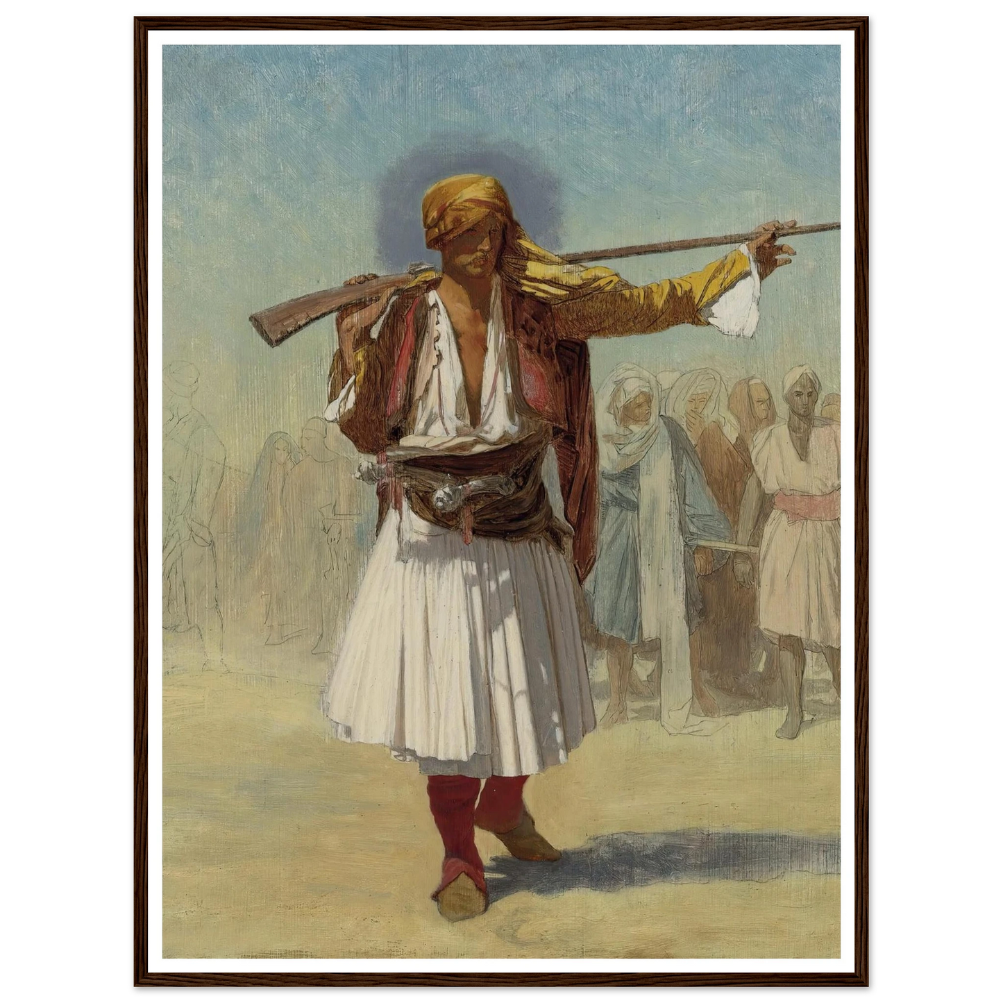 Arnaut Officer (1894) Art Print | Jean Leon Gerome - Framed Poster - 30x40 cm / 12x16″ - Black frame