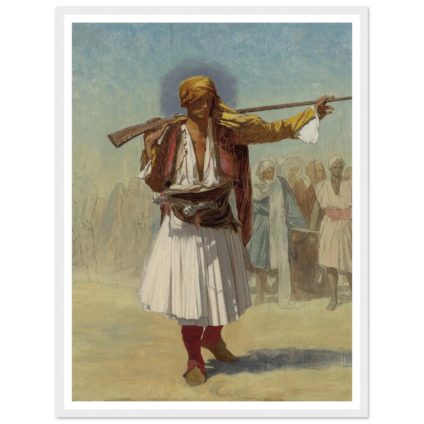 Arnaut Officer (1894) Art Print | Jean Leon Gerome - Framed Poster - 30x40 cm / 12x16″ - Black frame