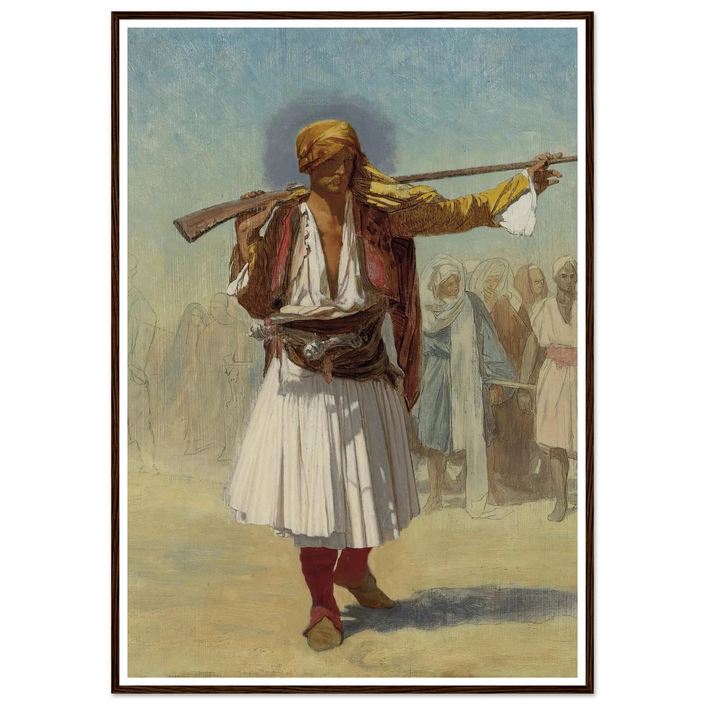 Arnaut Officer (1894) Art Print | Jean Leon Gerome - Framed Poster - 30x40 cm / 12x16″ - Black frame
