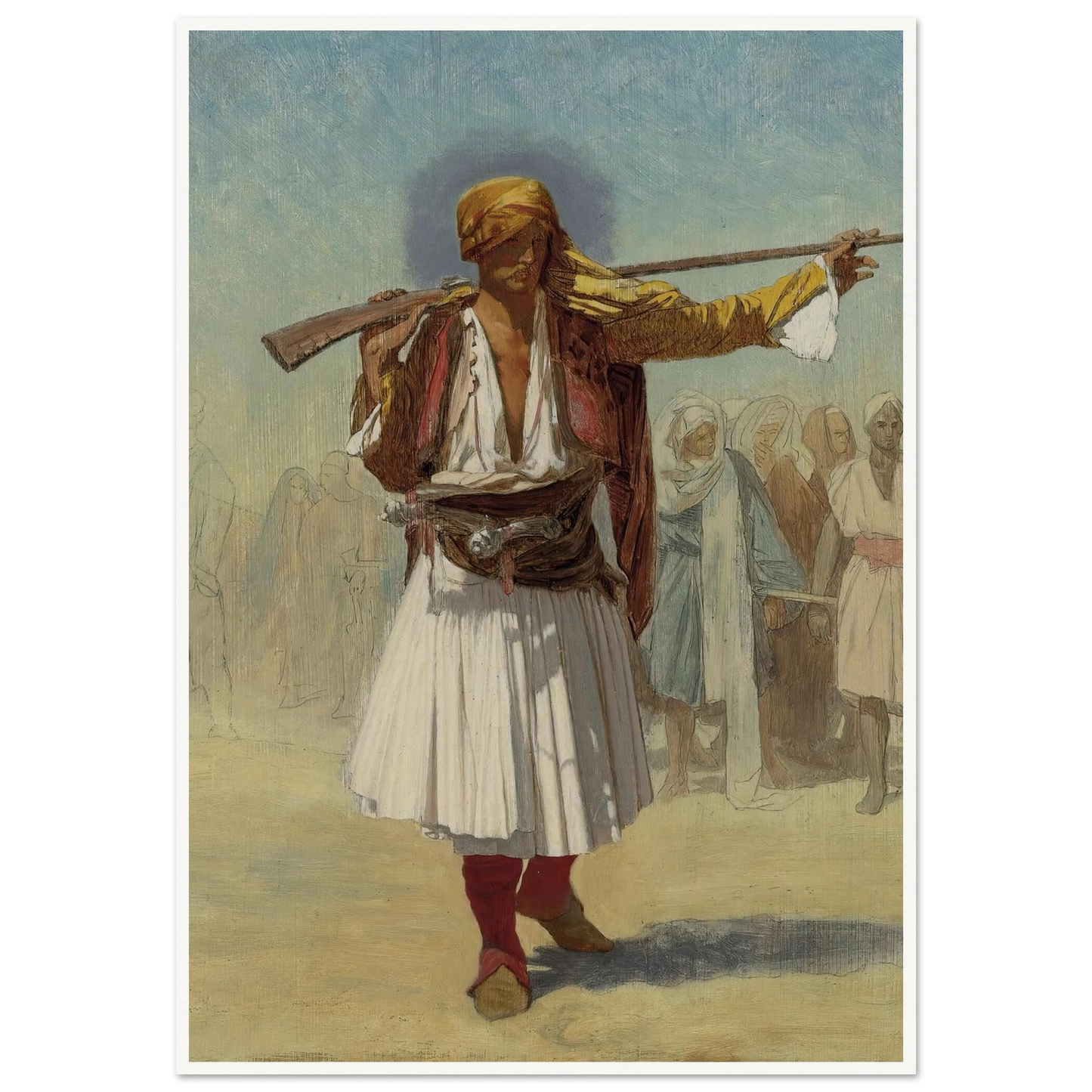 Arnaut Officer (1894) Art Print | Jean Leon Gerome - Framed Poster - 30x40 cm / 12x16″ - Black frame