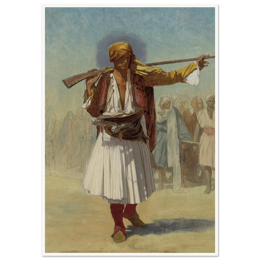Arnaut Officer (1894) Art Print | Jean Leon Gerome - Framed Poster - 30x40 cm / 12x16″ - Black frame