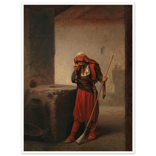 Arnaute buvant (1856) Art Print | Jean Leon Gerome - Framed Poster - 30x40 cm / 12x16″ - Black frame