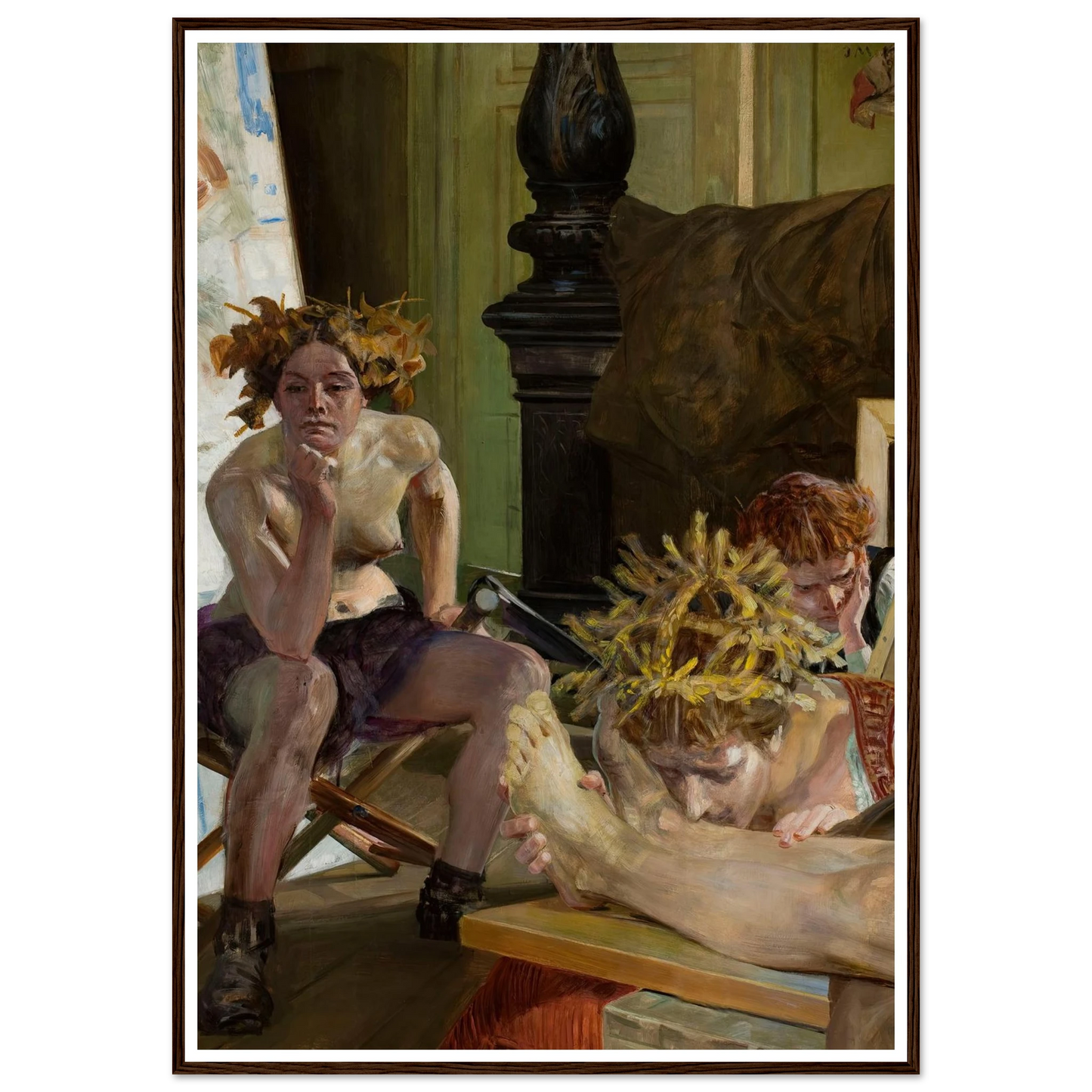 Artist’s death (1909) Art Print | Jacek Malczewski - Framed Poster - 30x40 cm / 12x16″ - Black frame