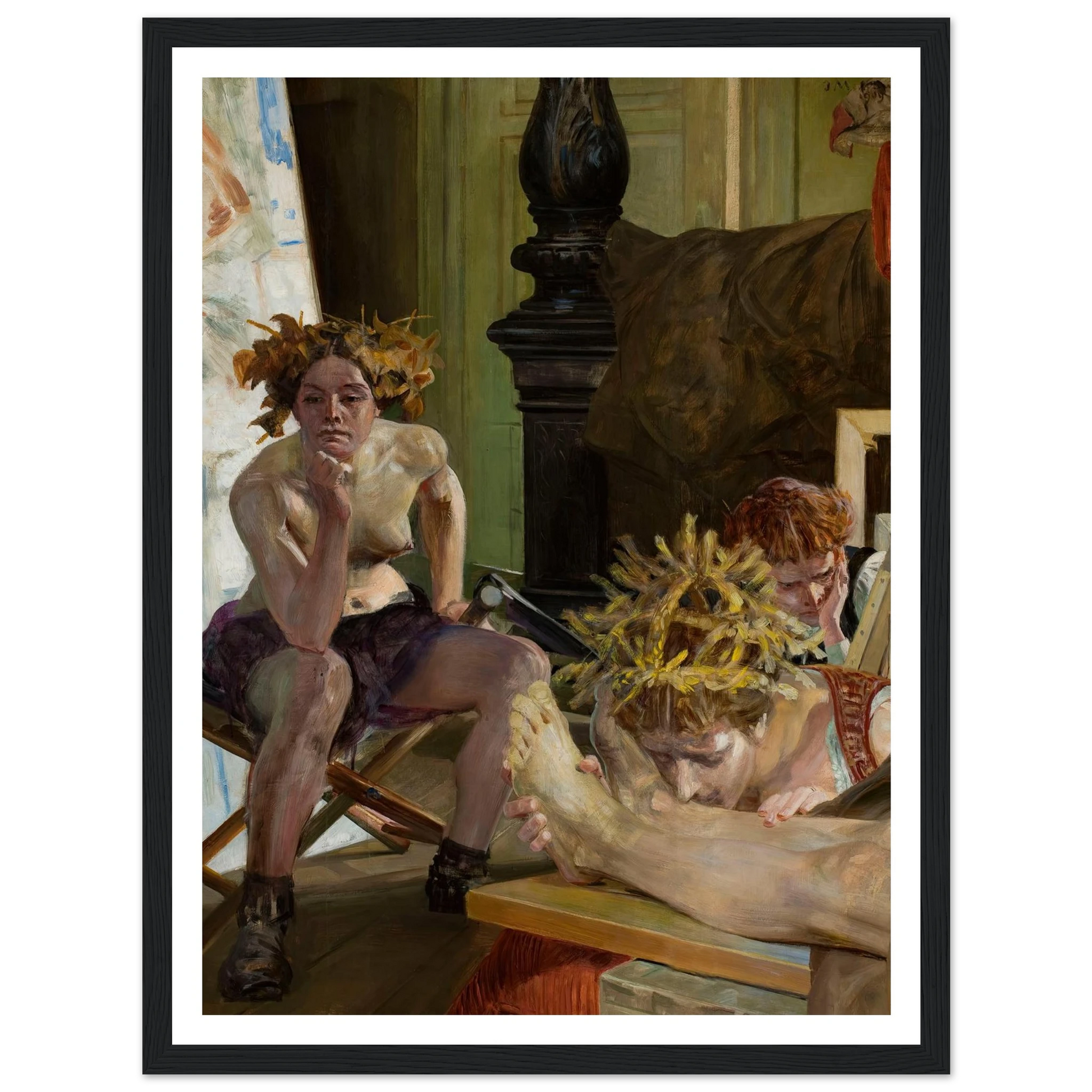 Artist’s death (1909) Art Print | Jacek Malczewski - Framed Poster - 30x40 cm / 12x16″ - Black frame