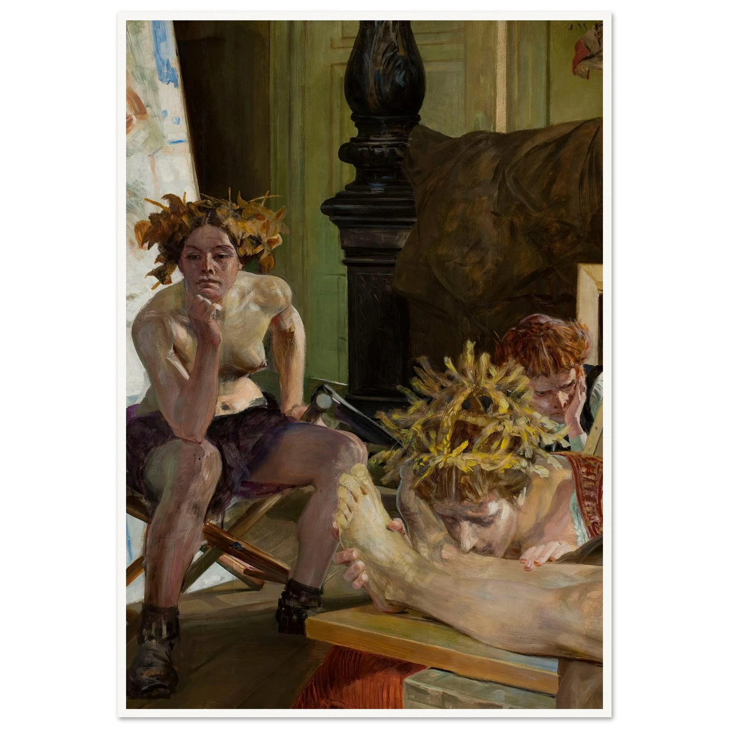 Artist’s death (1909) Art Print | Jacek Malczewski - Framed Poster - 30x40 cm / 12x16″ - Black frame