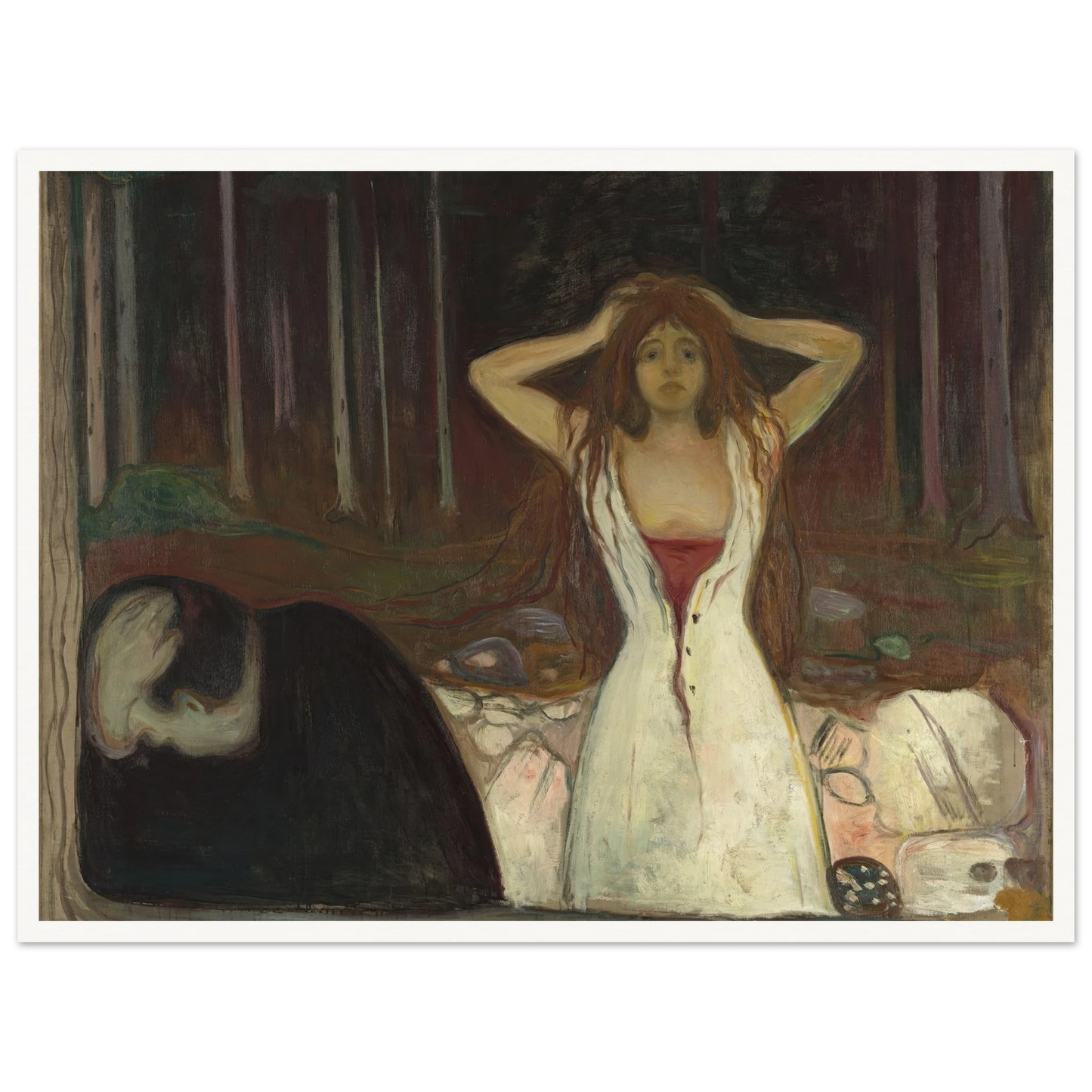 Ashes (1895) Art Print | Edvard Munch - Framed Poster - 30x40 cm / 12x16″ - Black frame