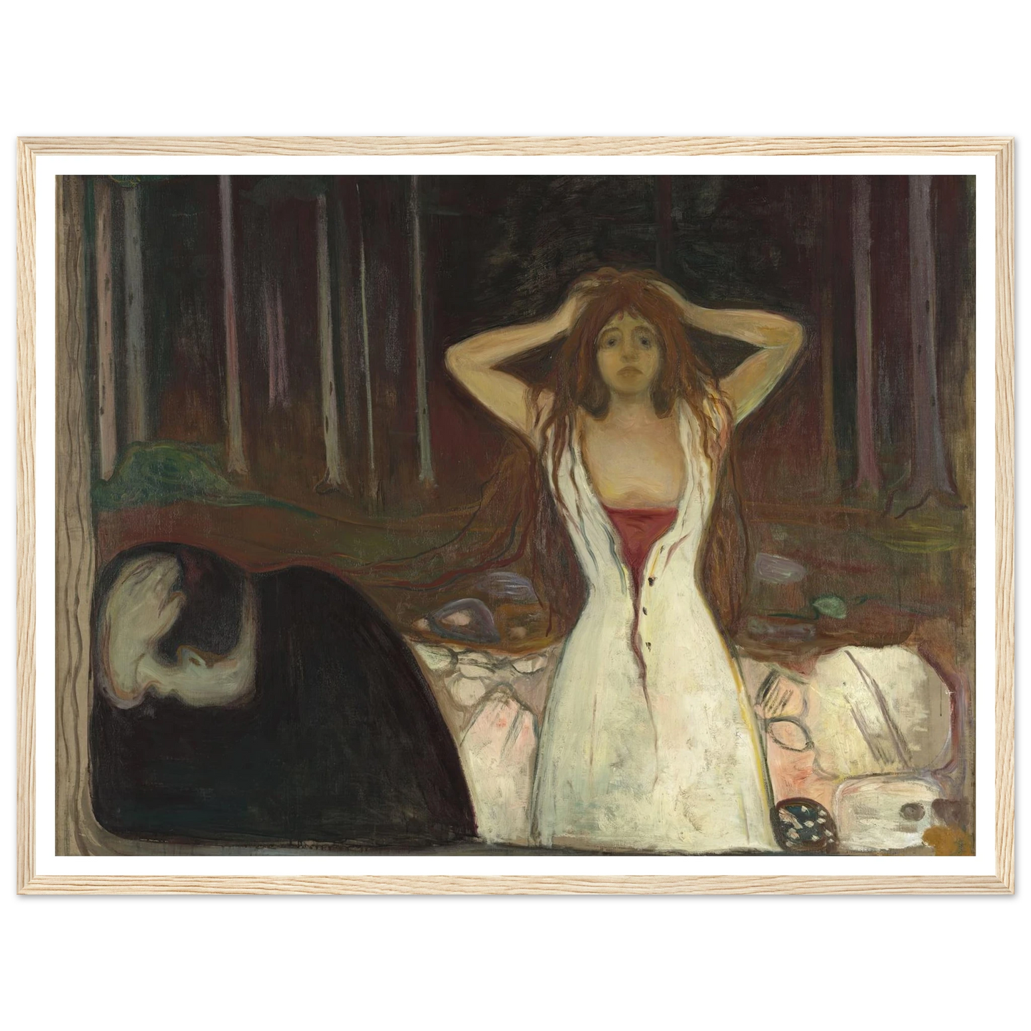 Ashes (1895) Art Print | Edvard Munch - Framed Poster - 30x40 cm / 12x16″ - Black frame