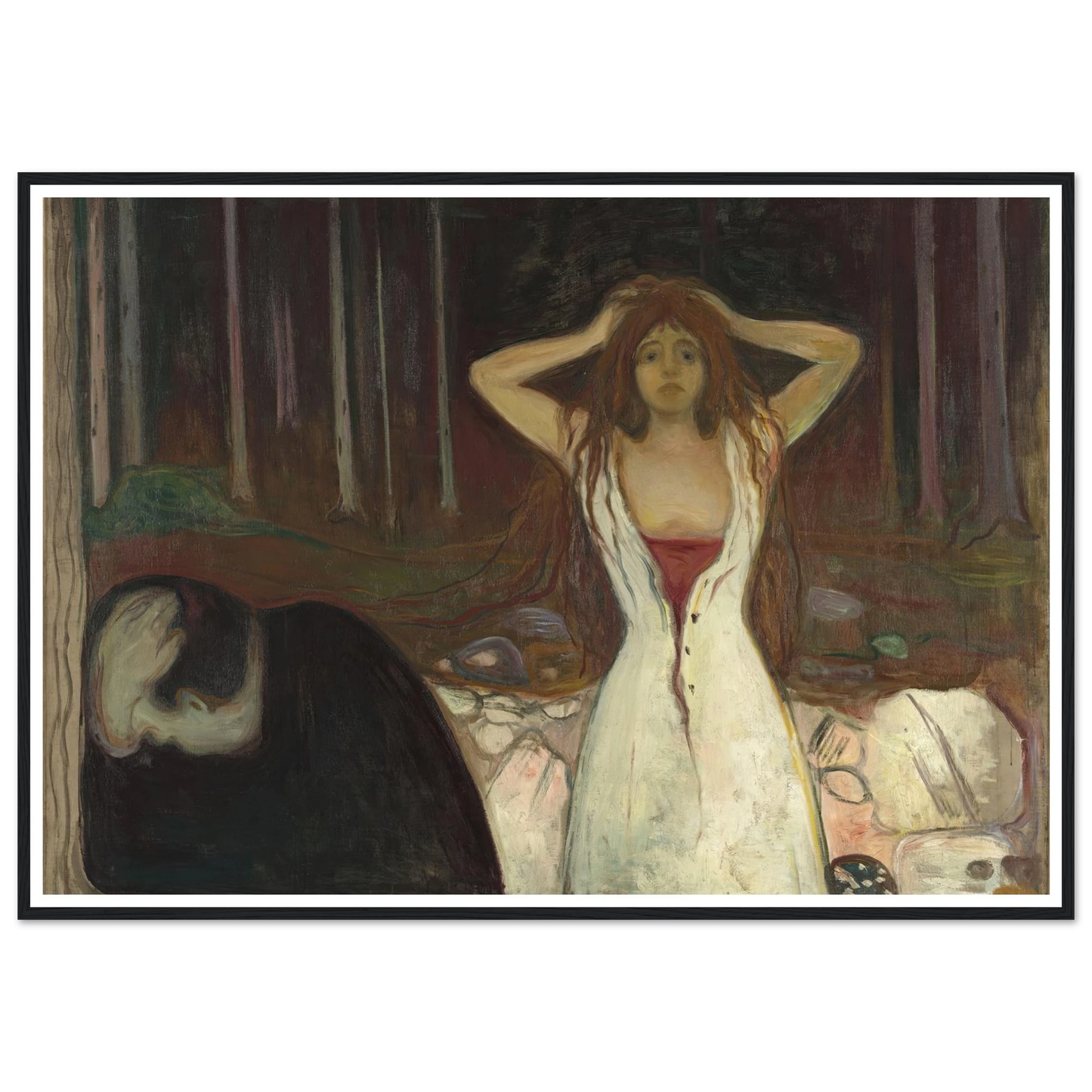 Ashes (1895) Art Print | Edvard Munch - Framed Poster - 30x40 cm / 12x16″ - Black frame