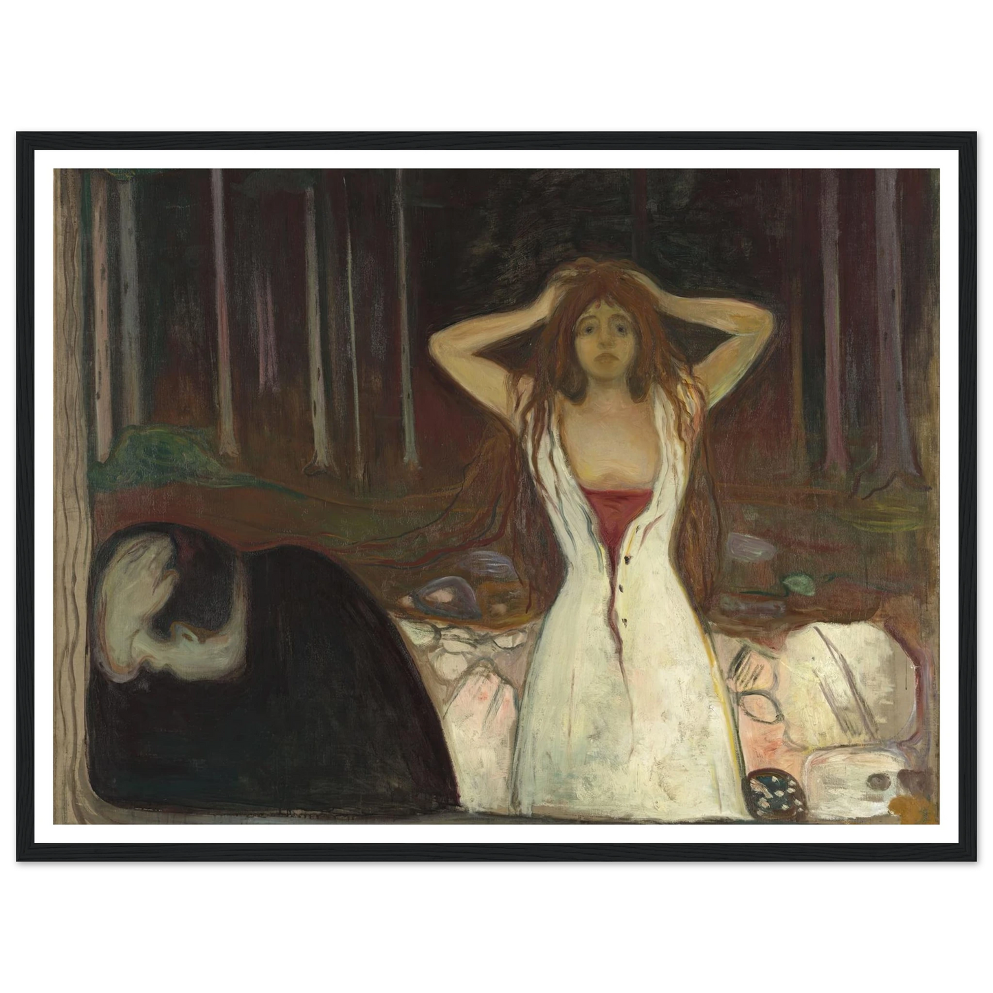 Ashes (1895) Art Print | Edvard Munch - Framed Poster - 30x40 cm / 12x16″ - Black frame